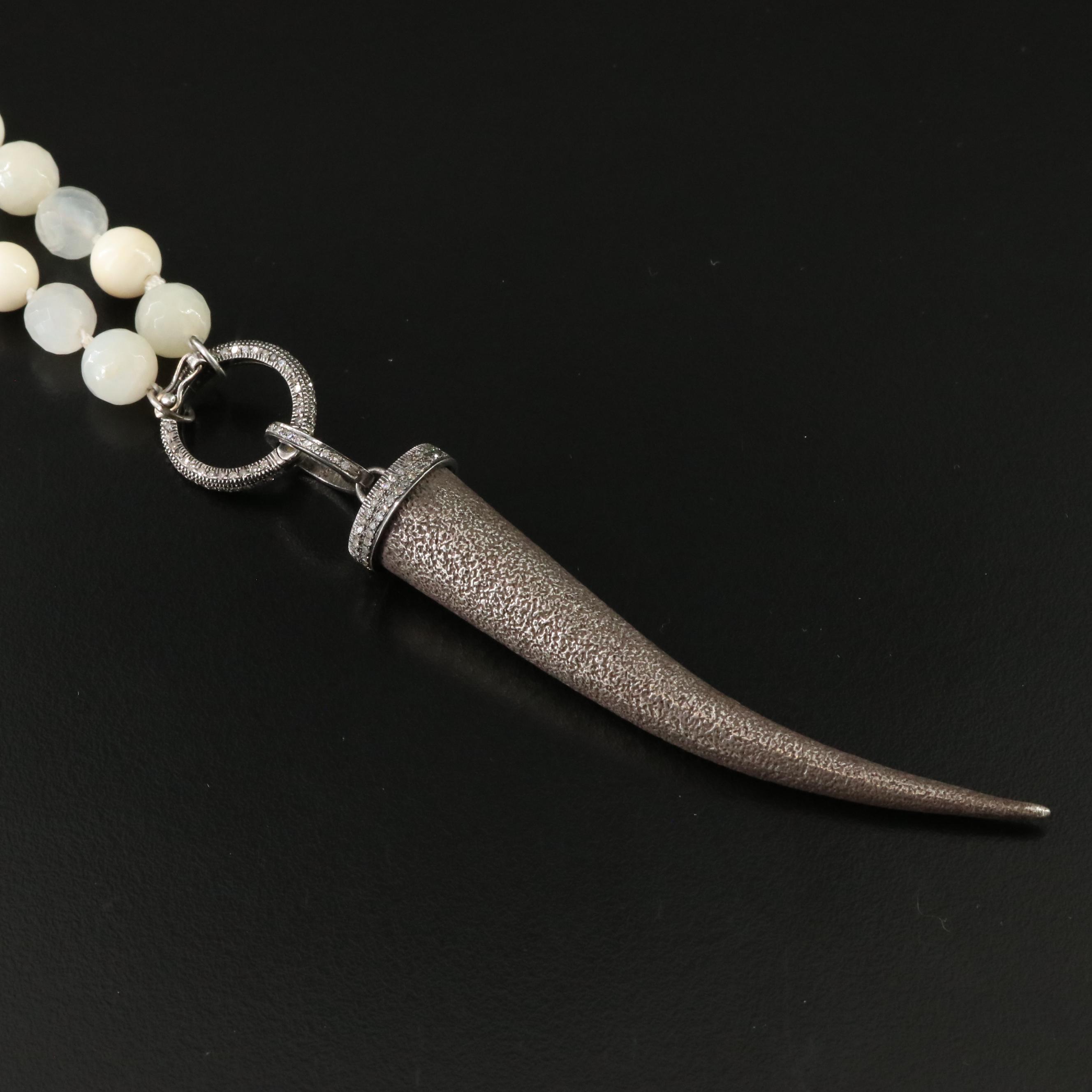 Sterling Gemstone and Diamond Necklace Attributed to Sheryl Lowe