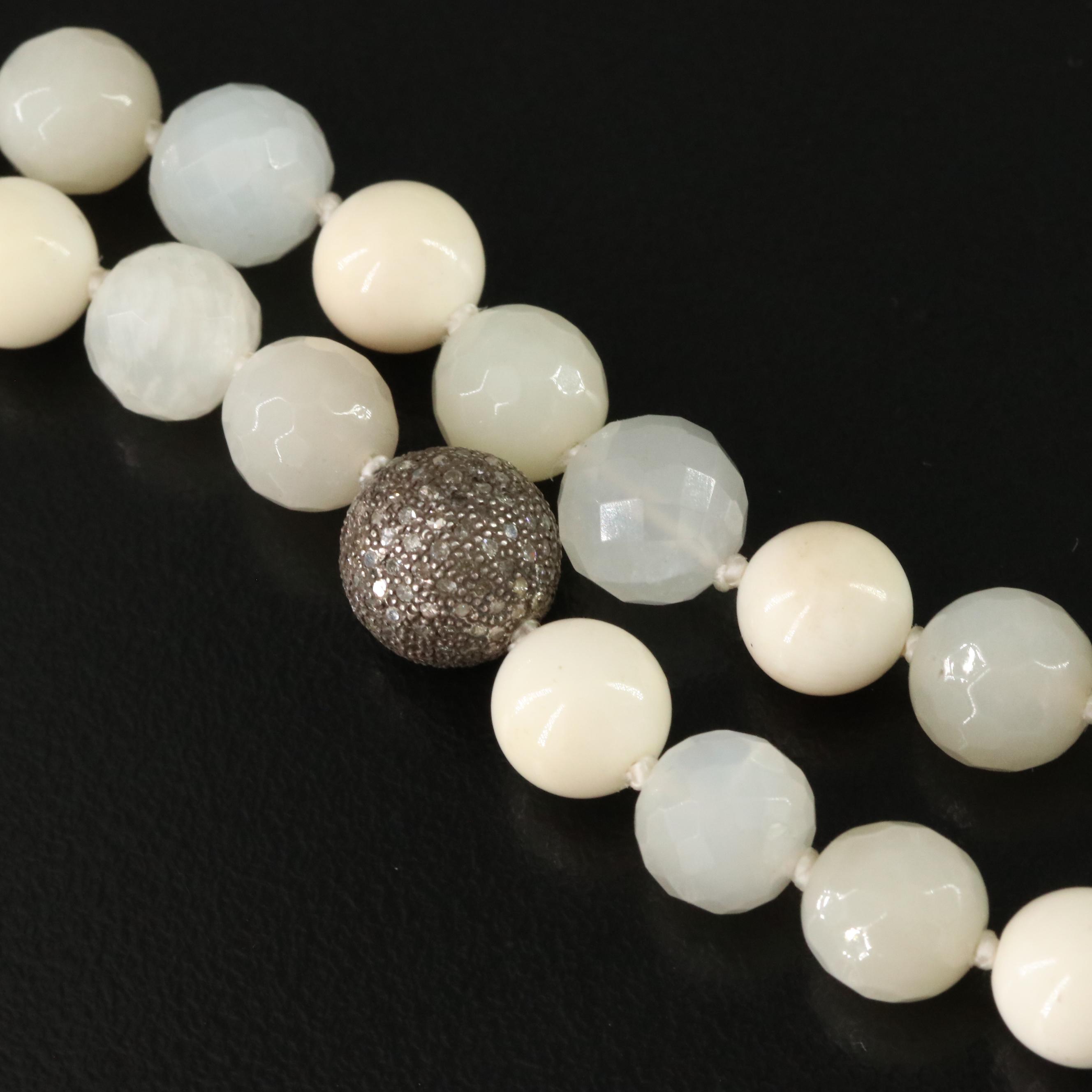 Sterling Gemstone and Diamond Necklace Attributed to Sheryl Lowe