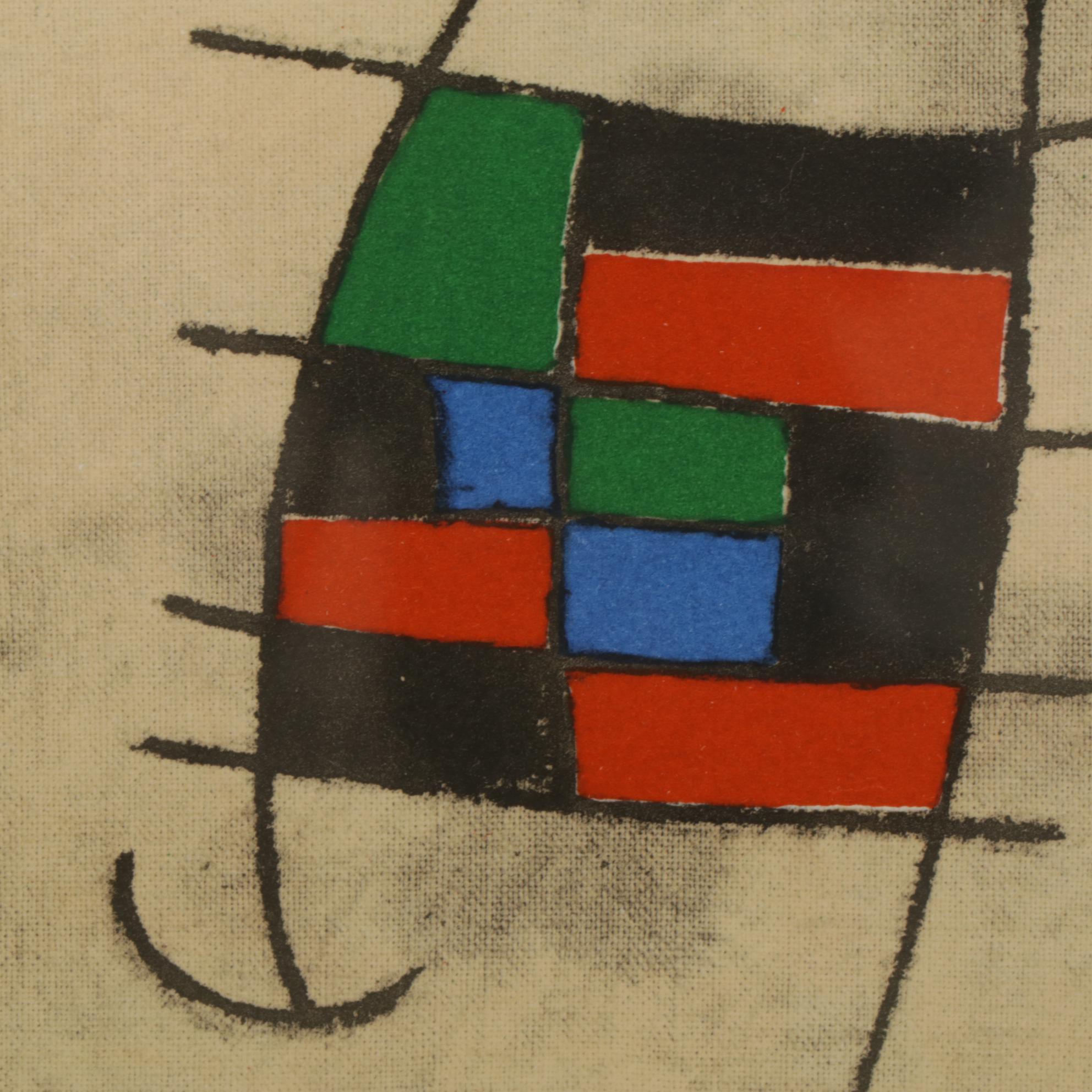 Joan Miró Double-Page Color Lithograph for "Derrière le Miroir," 1967