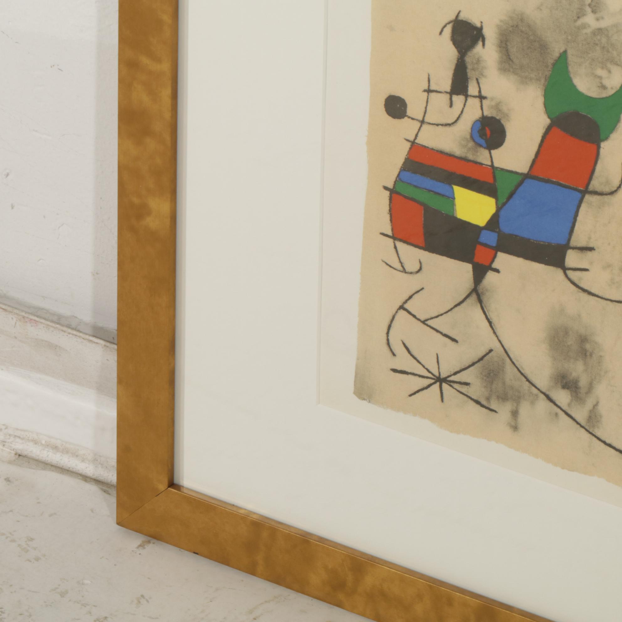 Joan Miró Double-Page Color Lithograph for "Derrière le Miroir," 1967