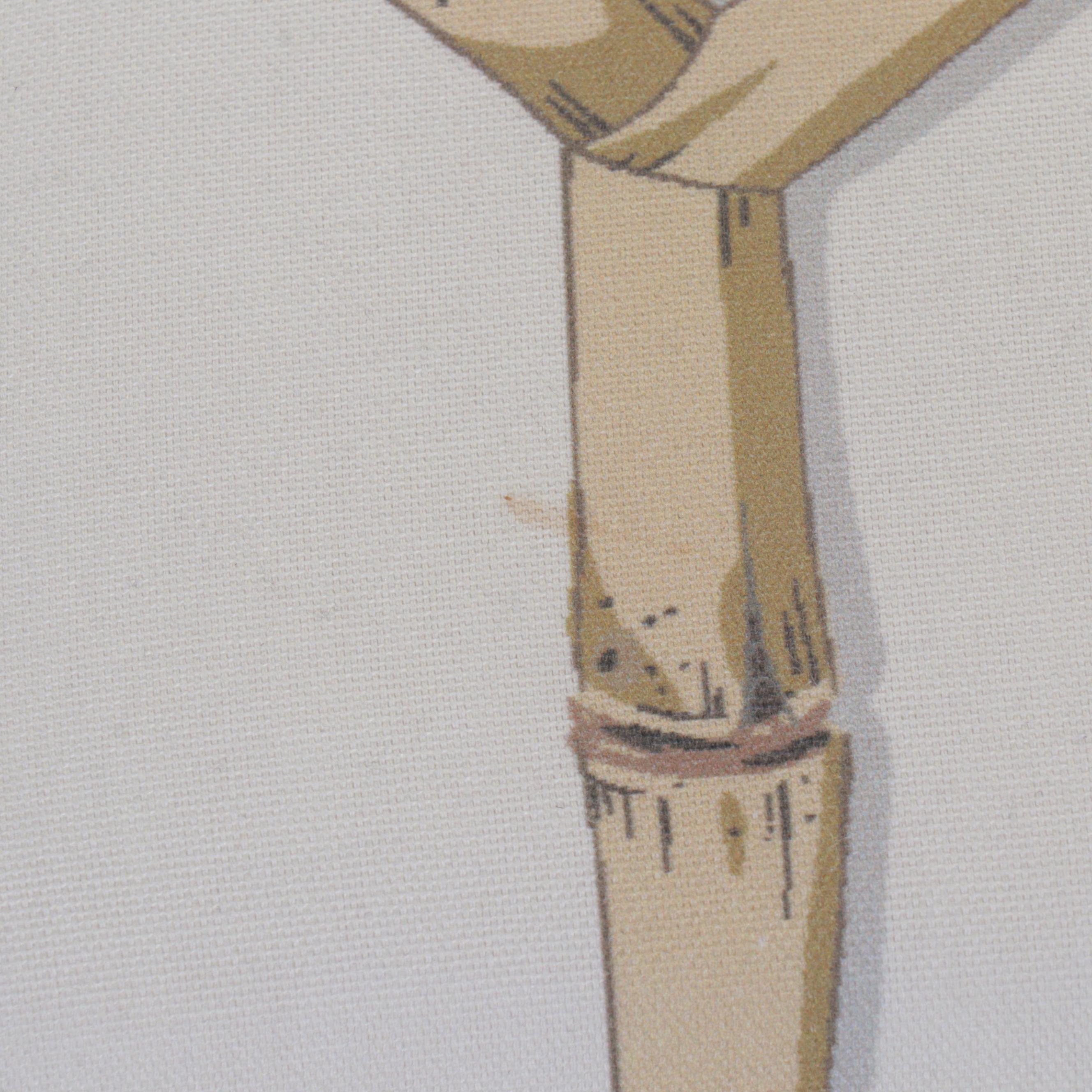 Skyline Furniture Bamboo Patterned Fabric Upholstered Storage Ottoman