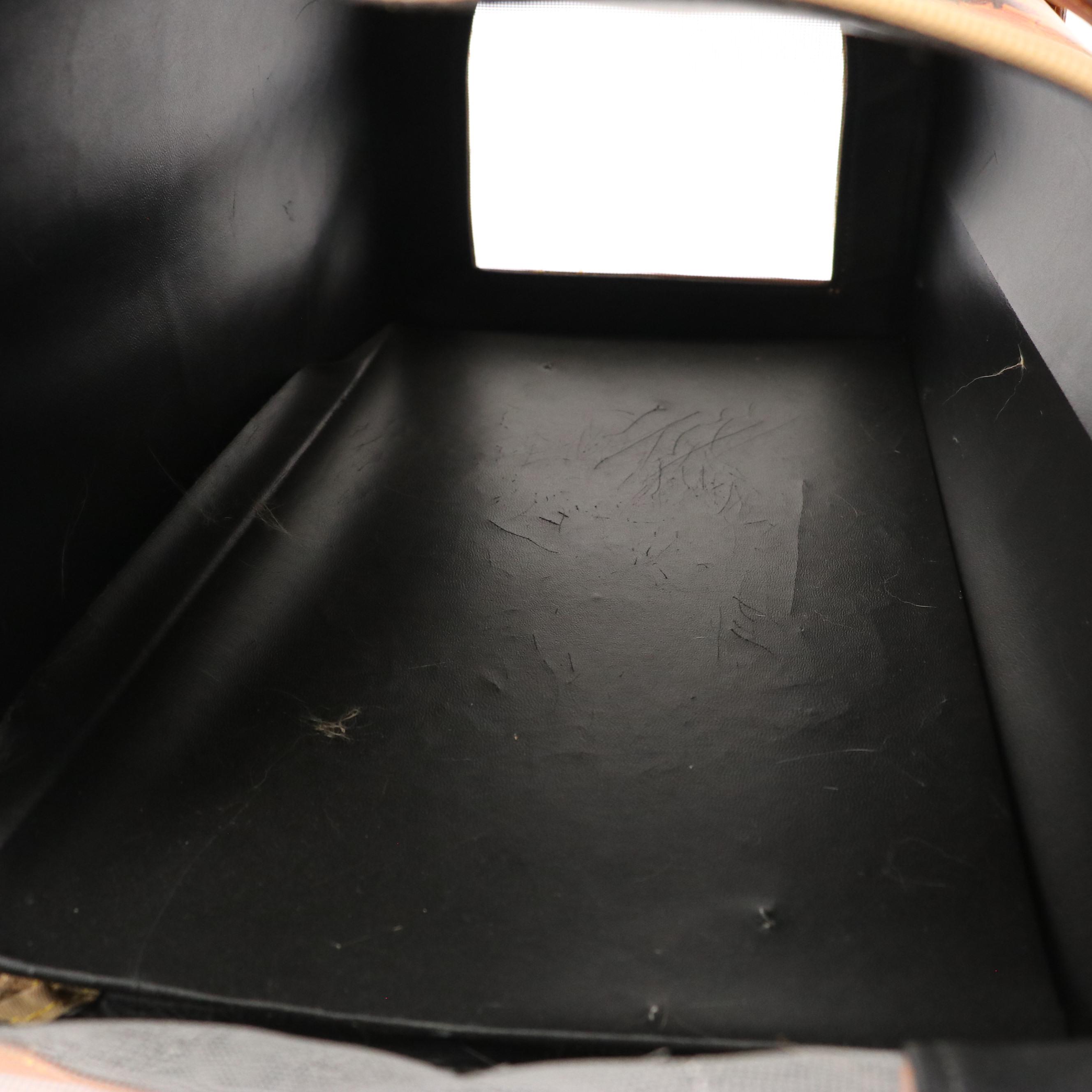 Animal Carrier in Rose Printed Brown Leather