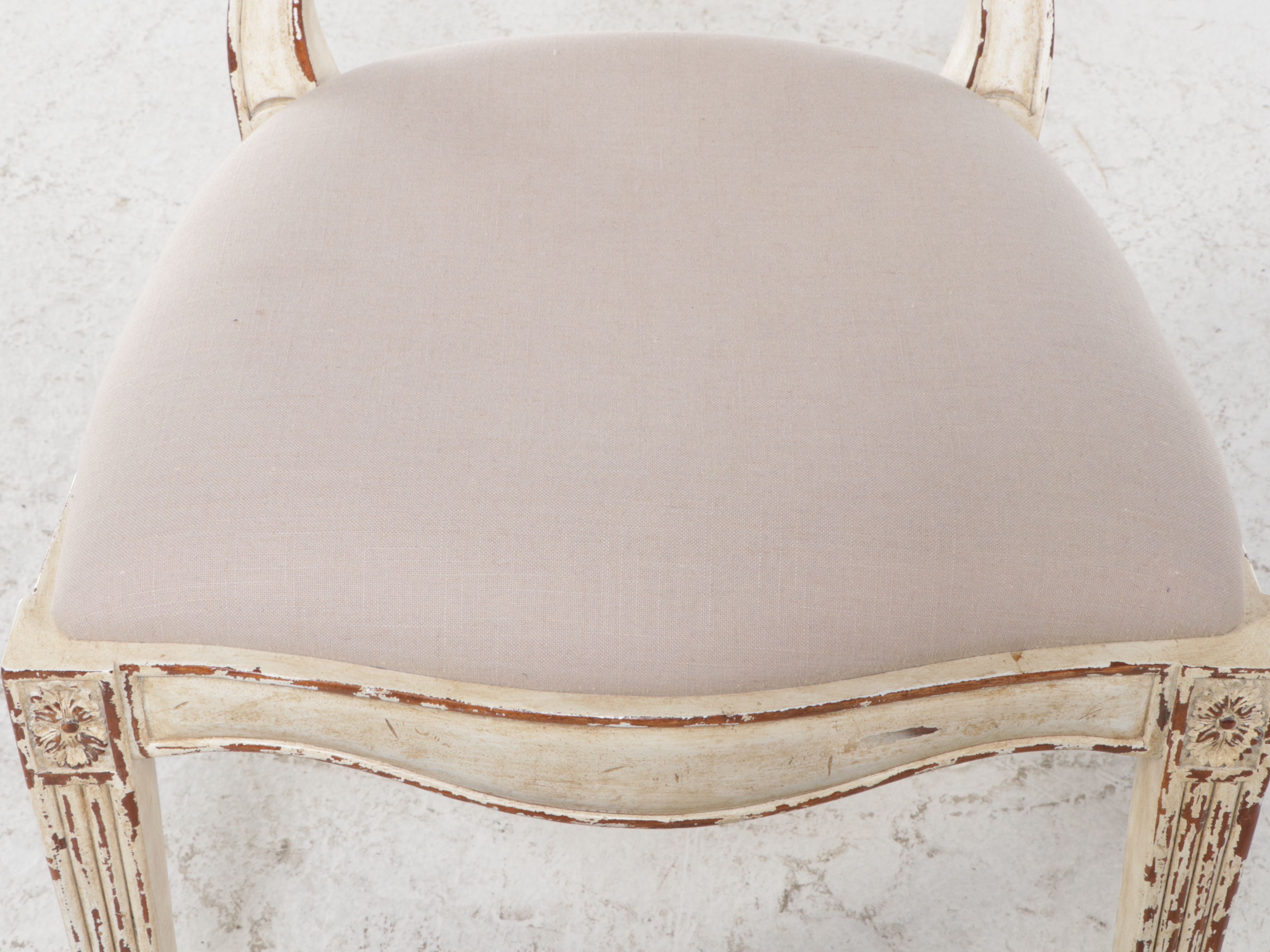 Pair of Federal Style Carved Wheat Form Painted Wood Side Chairs