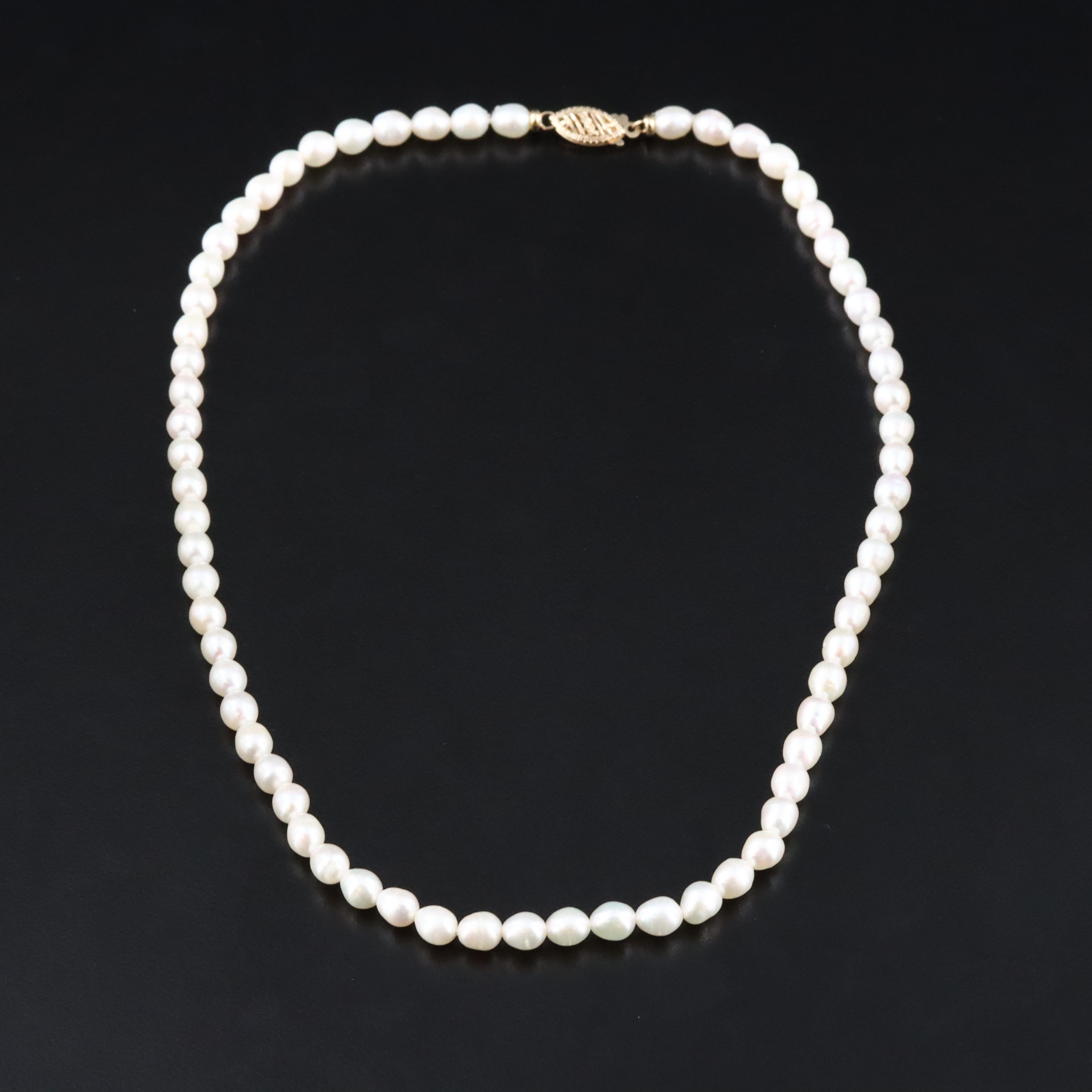 Pearl Necklace with 14K Clasp