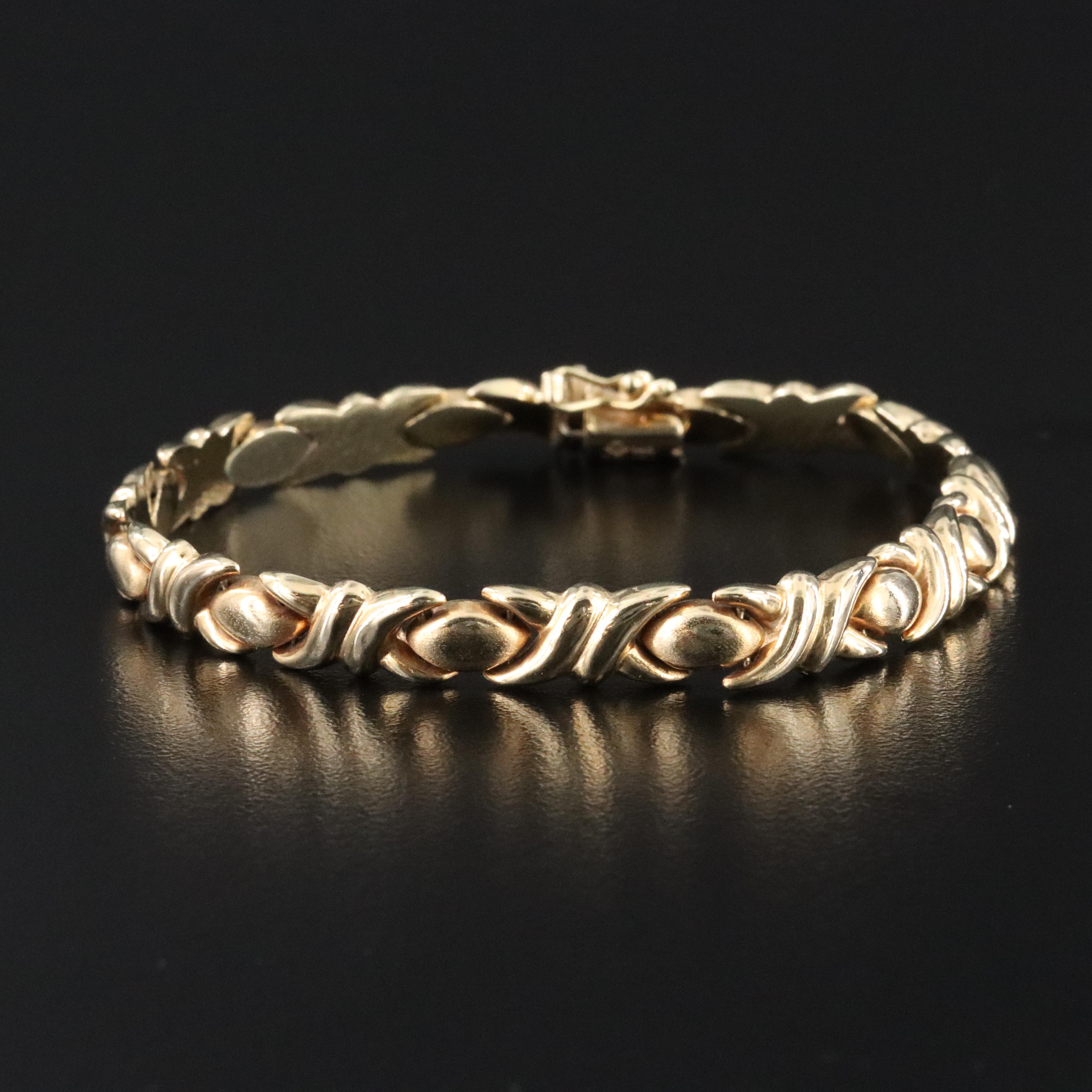 14K "XO" Link Bracelet
