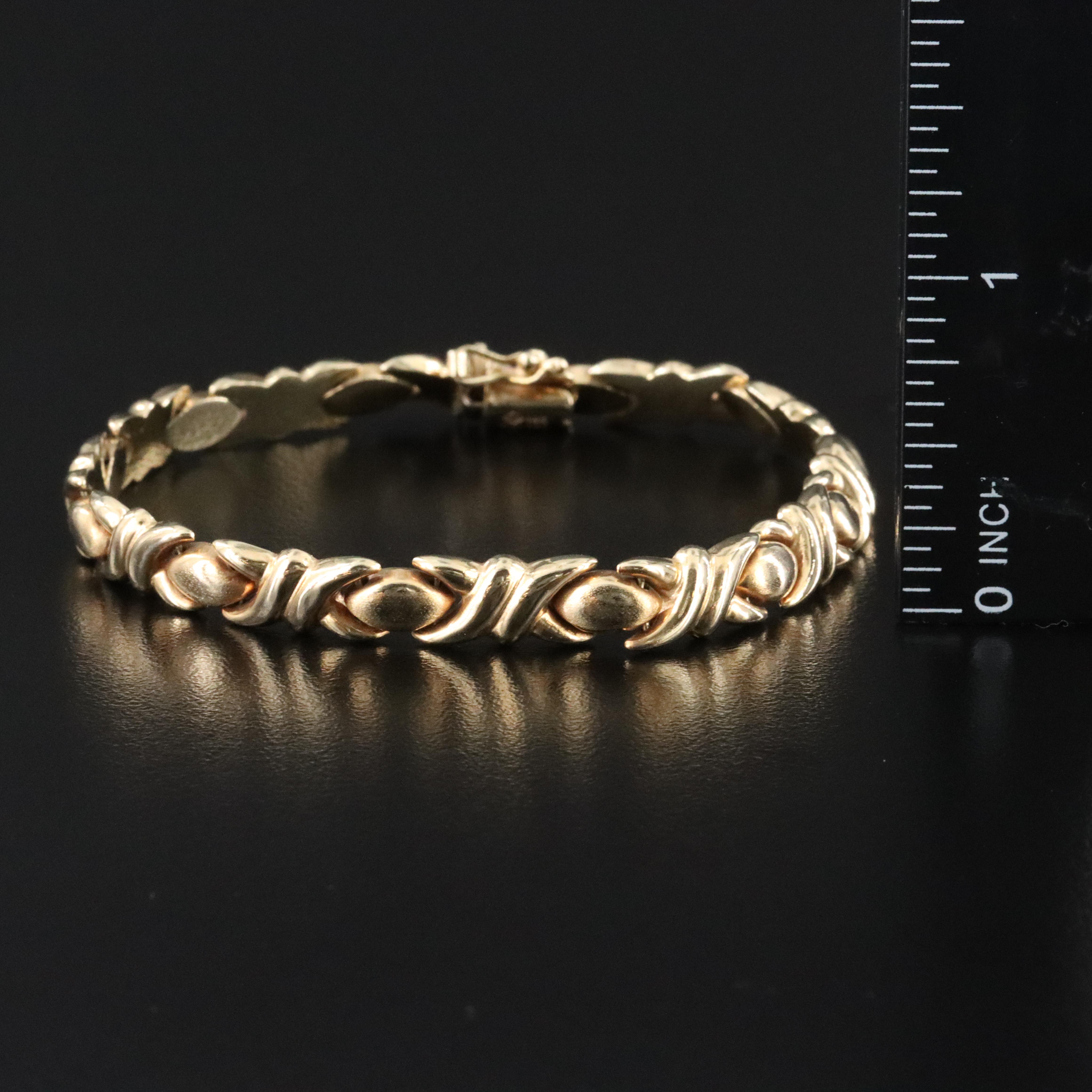 14K "XO" Link Bracelet