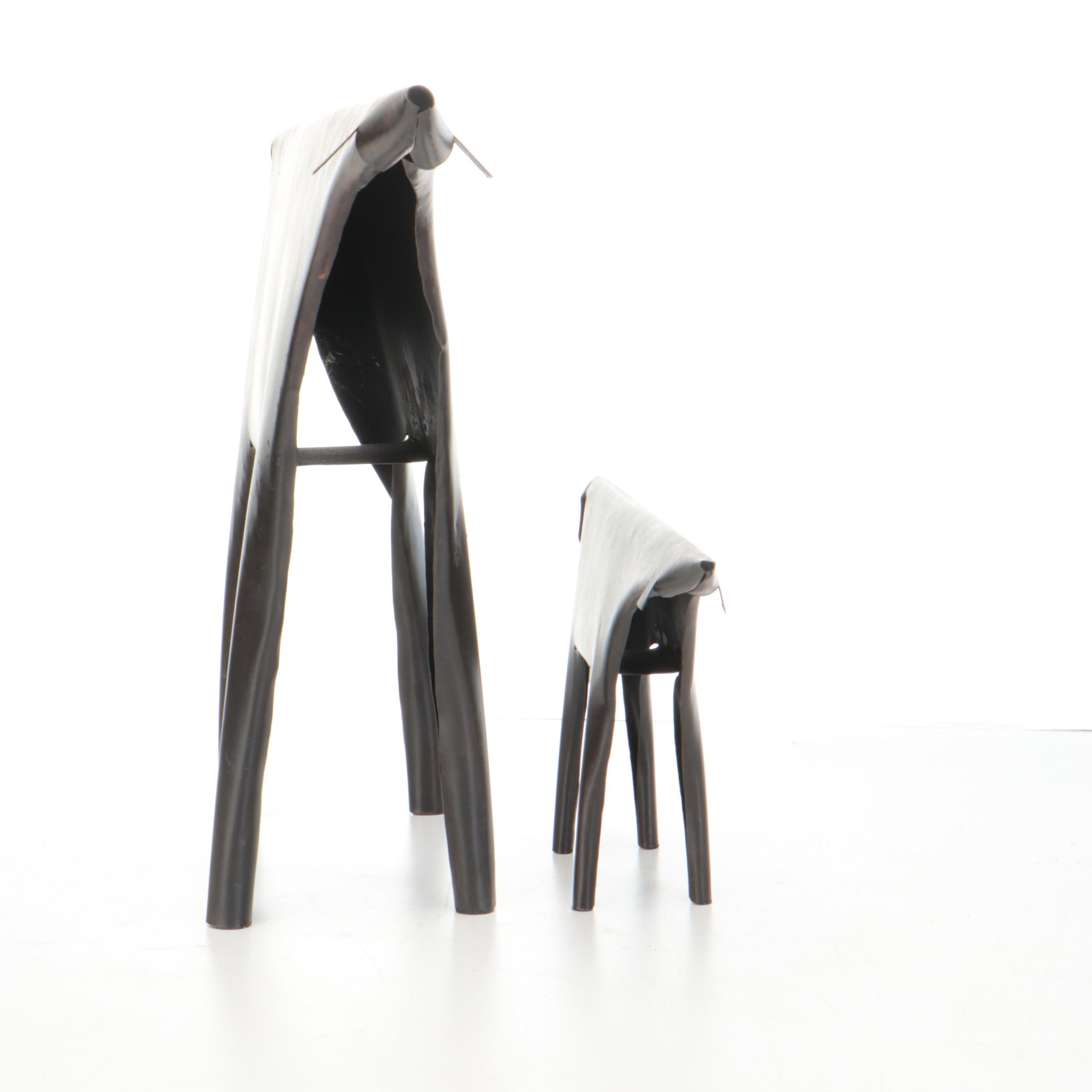 Italian Modern Ponti & Di Poli Style Sheet Metal Sculptures, Set of Three