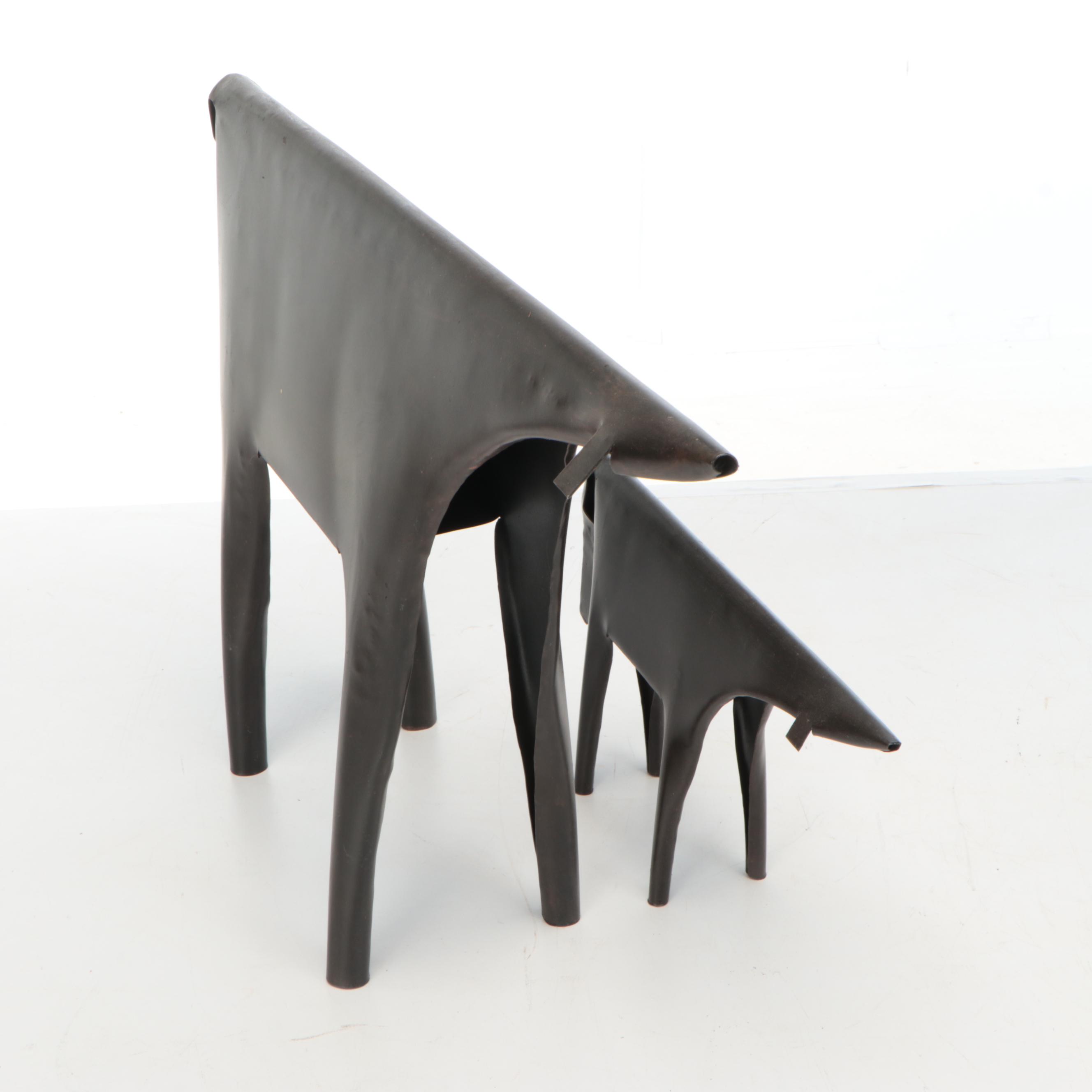 Italian Modern Ponti & Di Poli Style Sheet Metal Sculptures, Set of Three