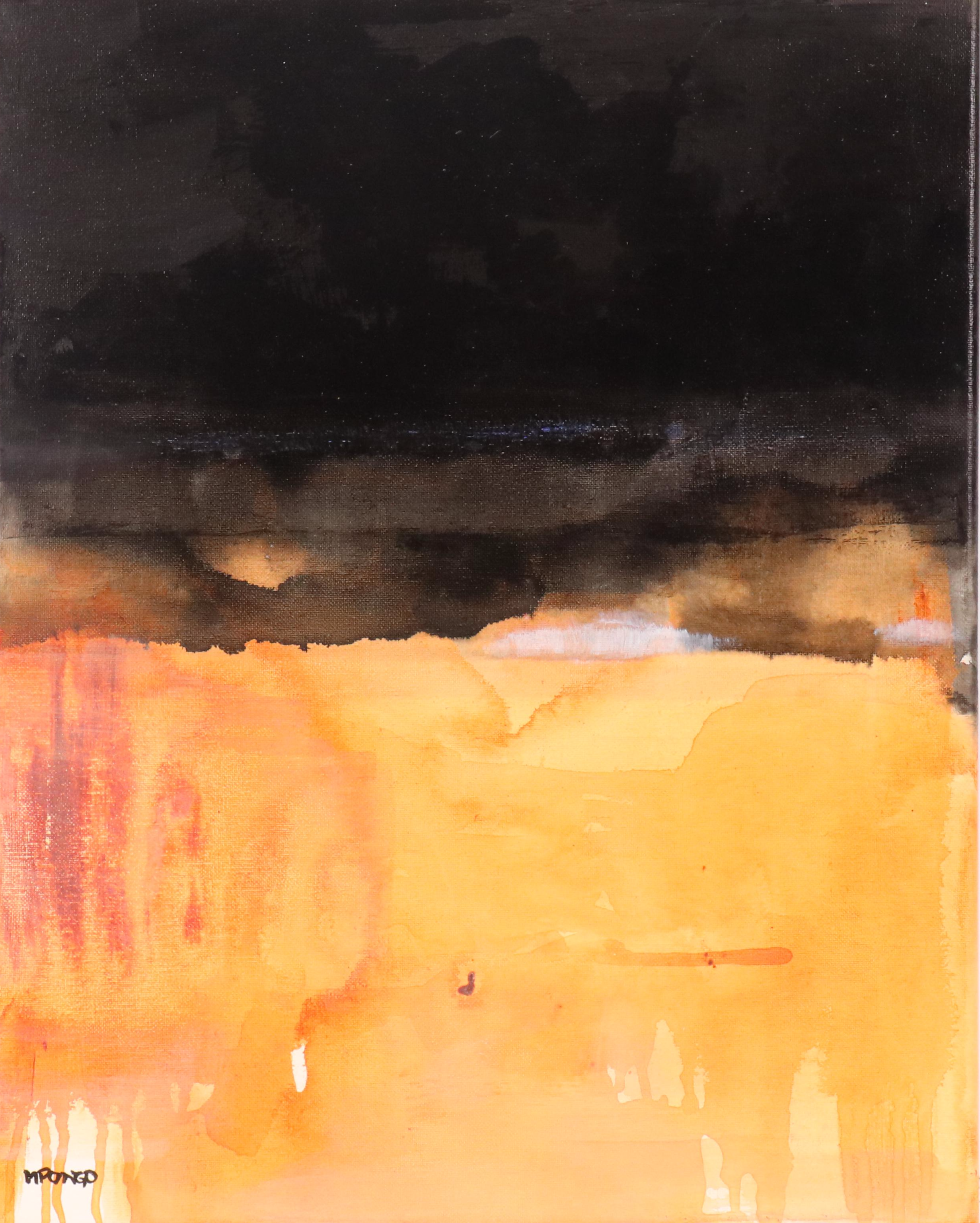 Milagros Pongo Abstract Mixed Media Painting "Path to the Horizon," 21st Century