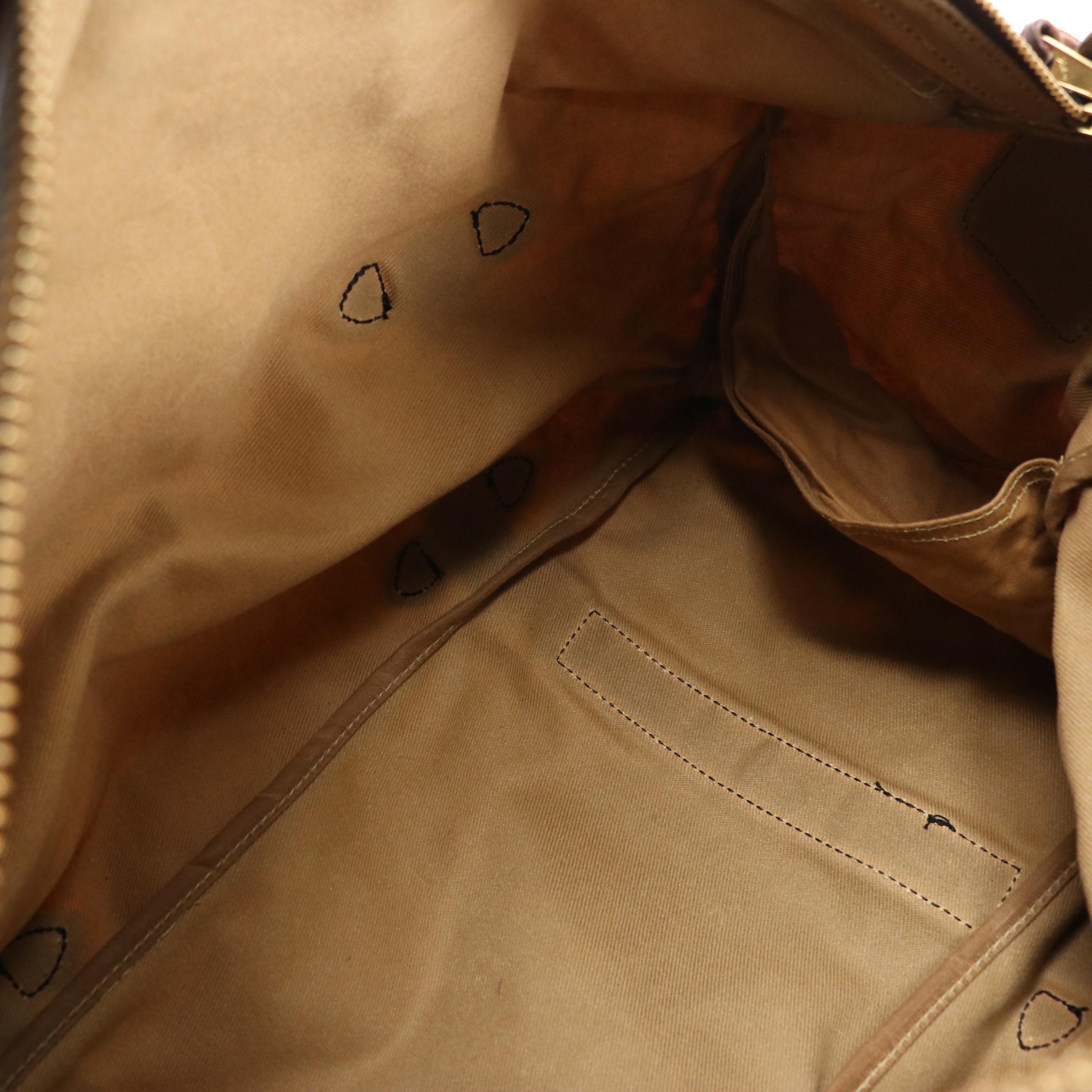 Filson Large Two-Way Duffle Bag in Beige Canvas and Leather Trim