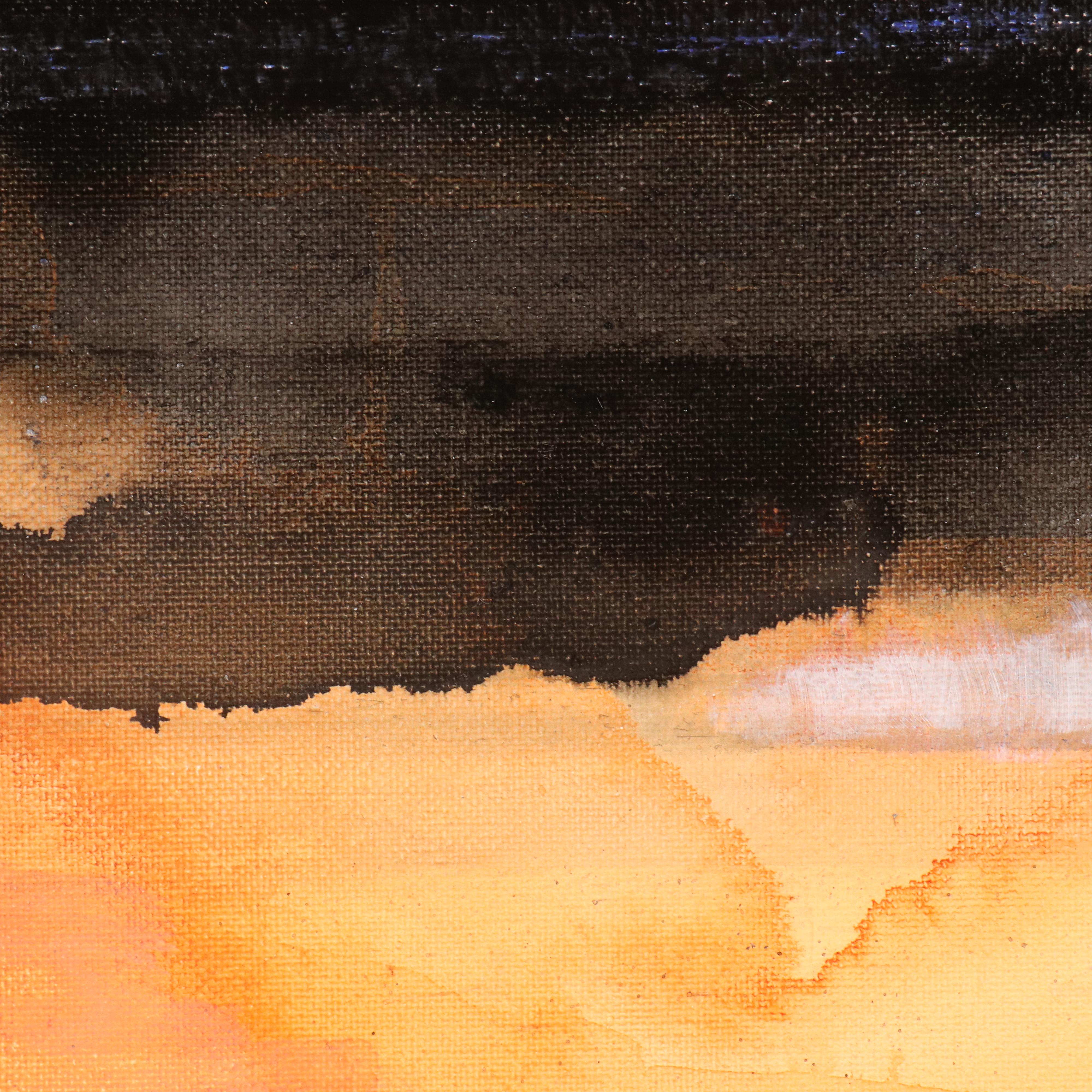 Milagros Pongo Abstract Mixed Media Painting "Path to the Horizon," 21st Century