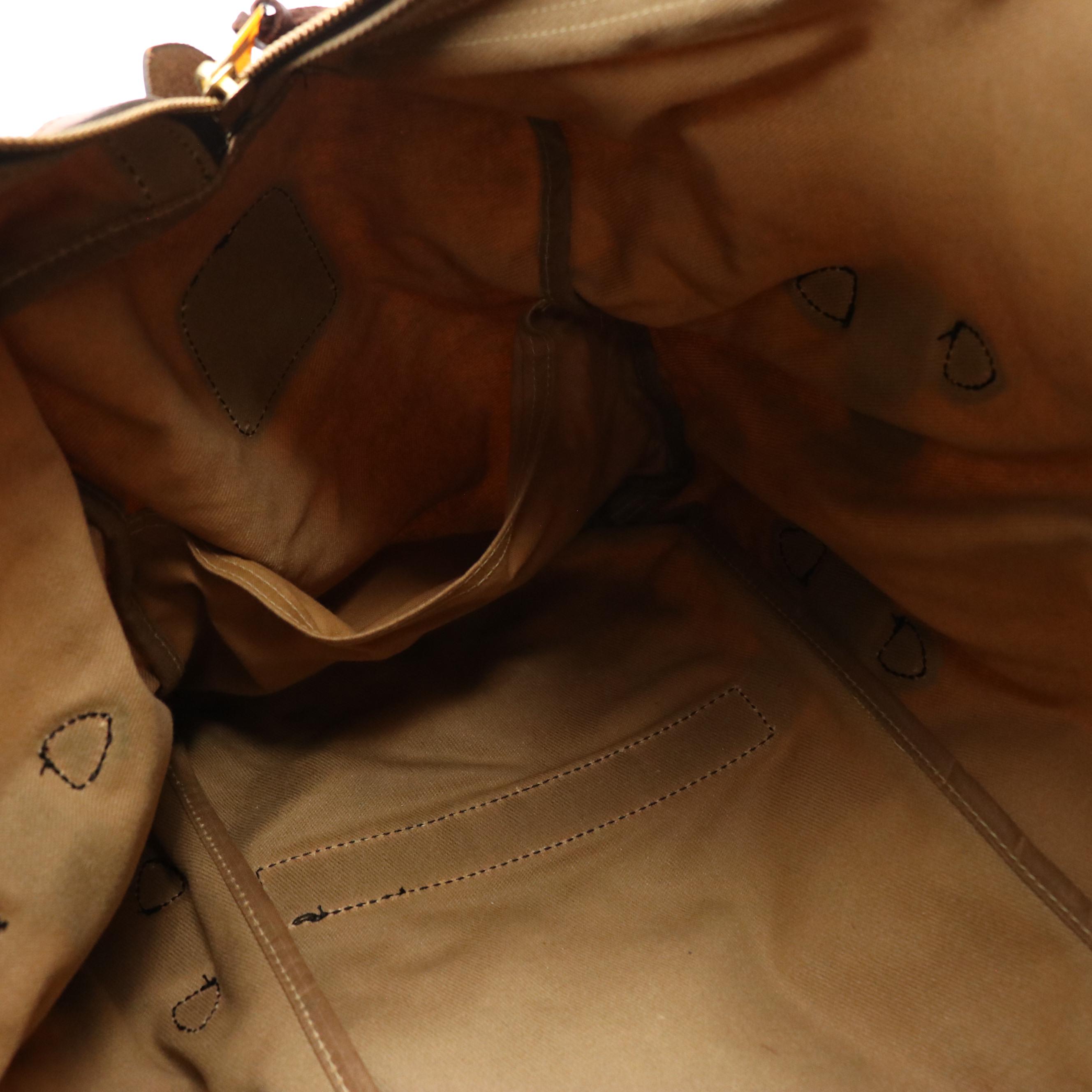 Filson Large Two-Way Duffle Bag in Beige Canvas and Leather Trim