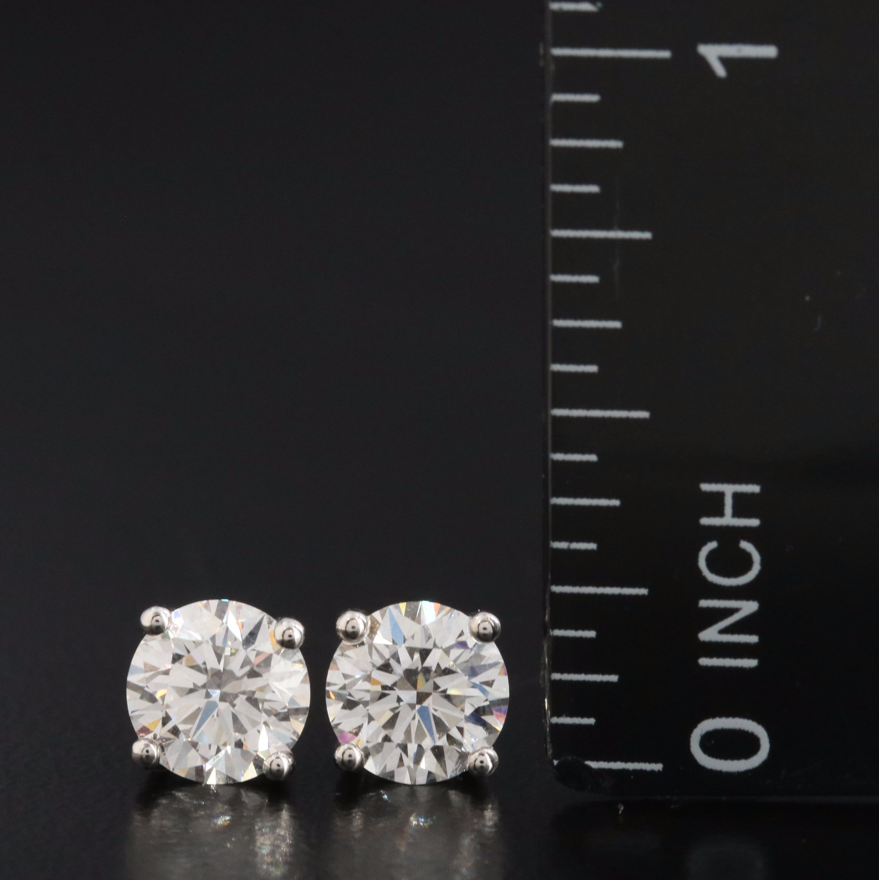 Platinum 2.10 CTW Lab Grown Diamond Solitaire Earrings with IGI Online Reports