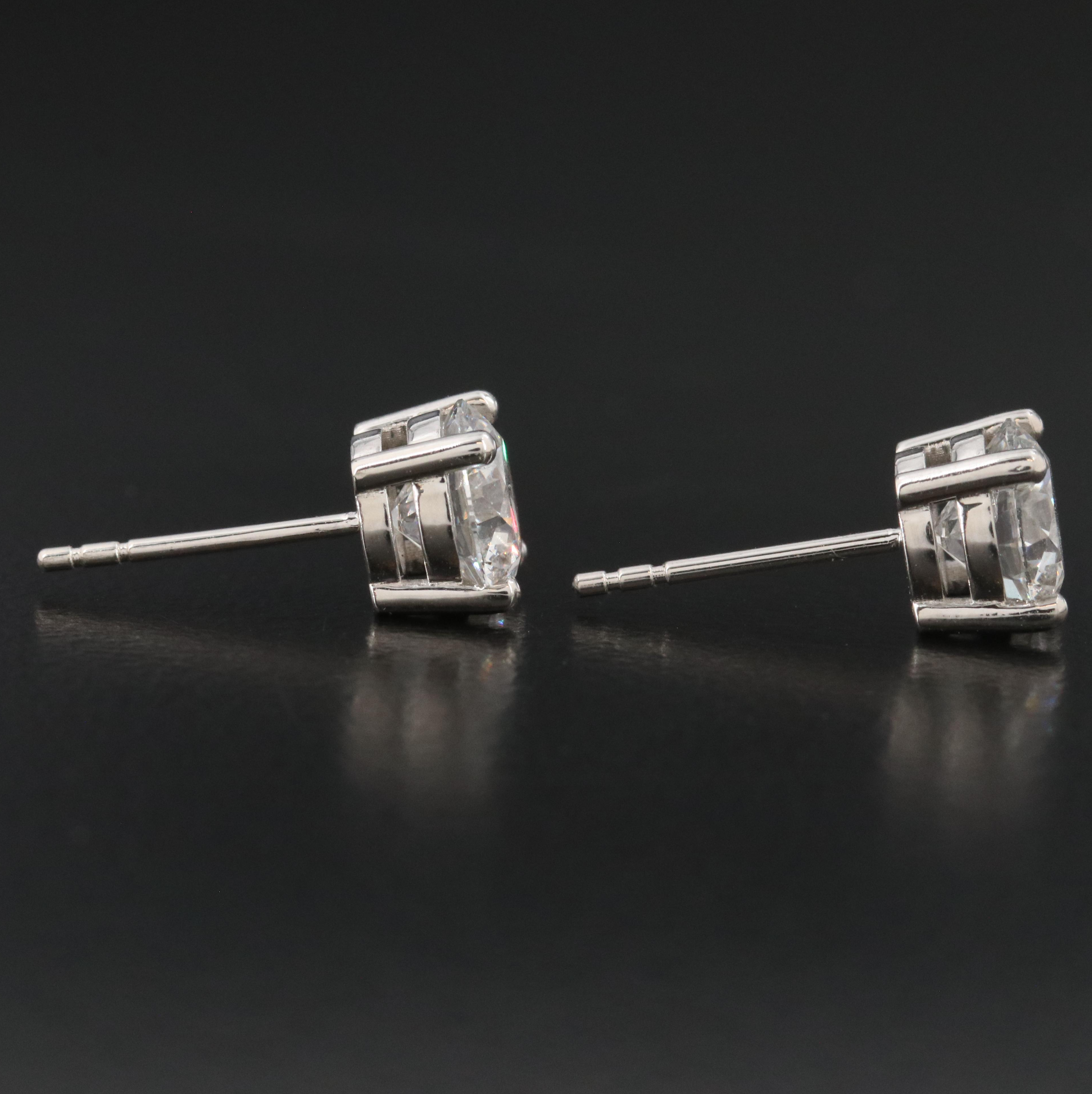 Platinum 2.10 CTW Lab Grown Diamond Solitaire Earrings with IGI Online Reports