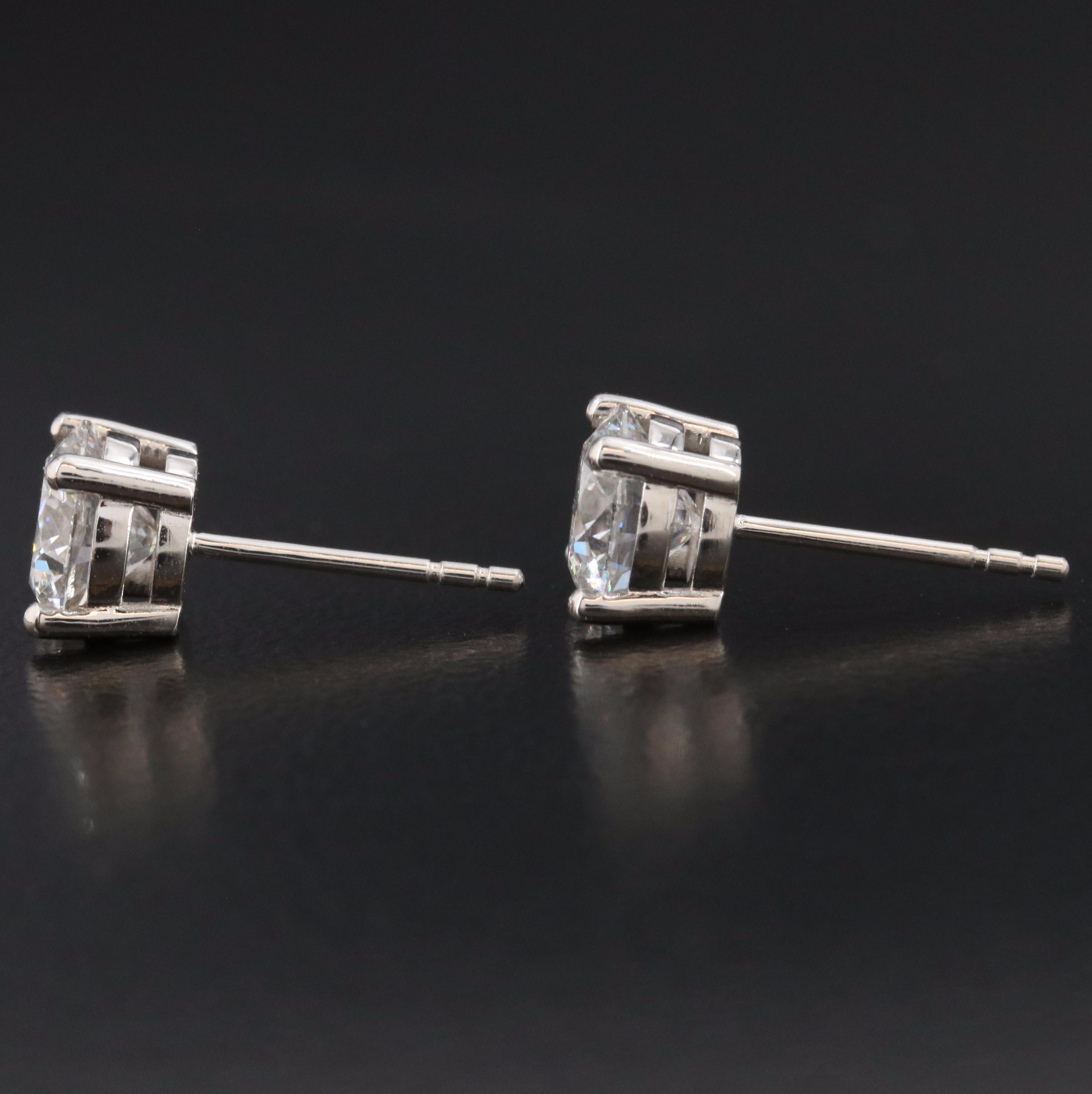 Platinum 2.10 CTW Lab Grown Diamond Solitaire Earrings with IGI Online Reports