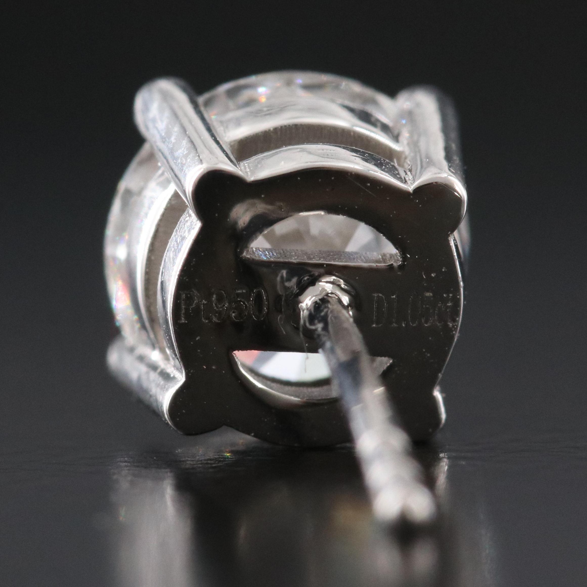 Platinum 2.10 CTW Lab Grown Diamond Solitaire Earrings with IGI Online Reports