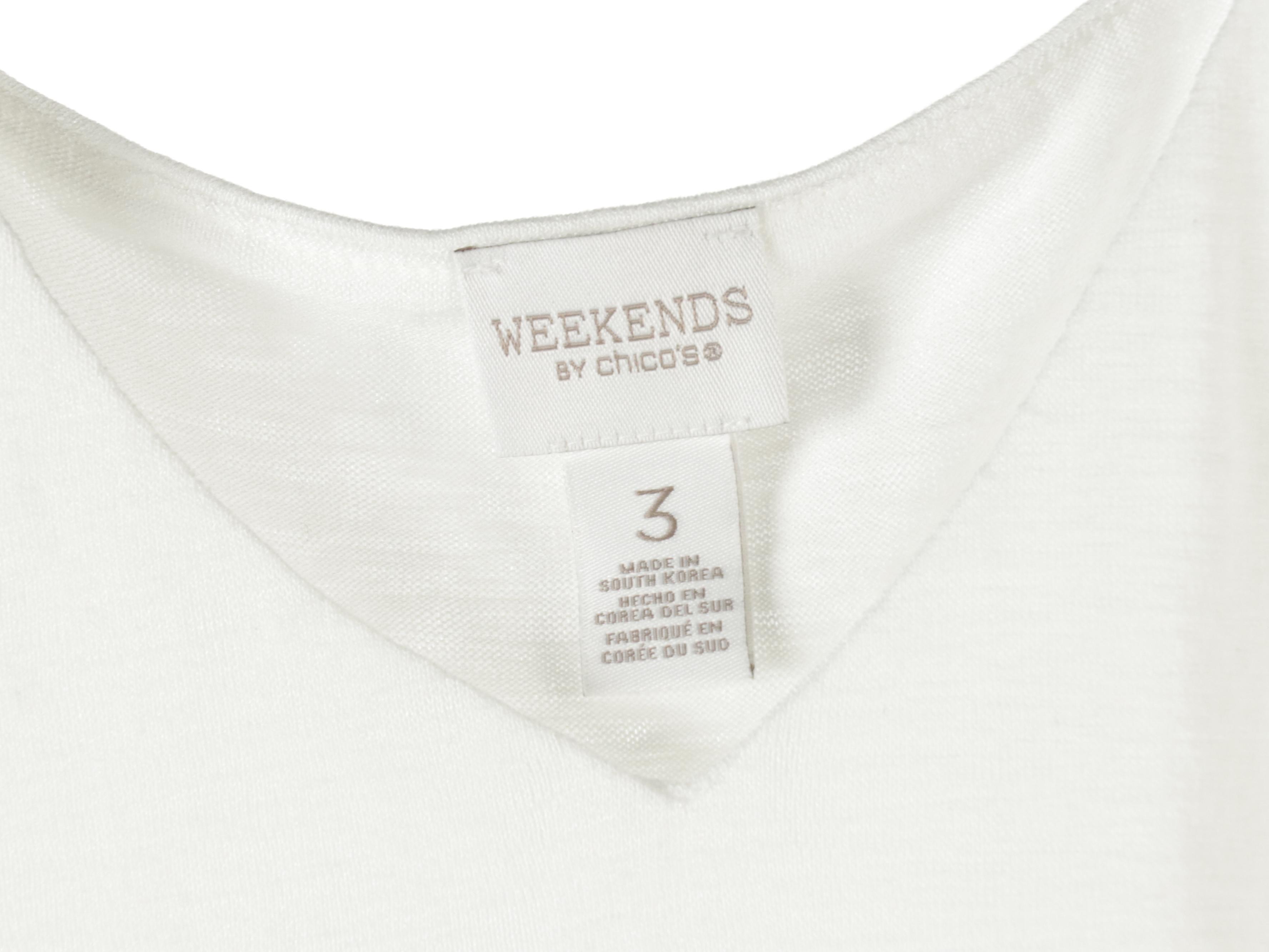 Chico's Bead Embellished Jacket, Sleeveless Tops, and Printed Top