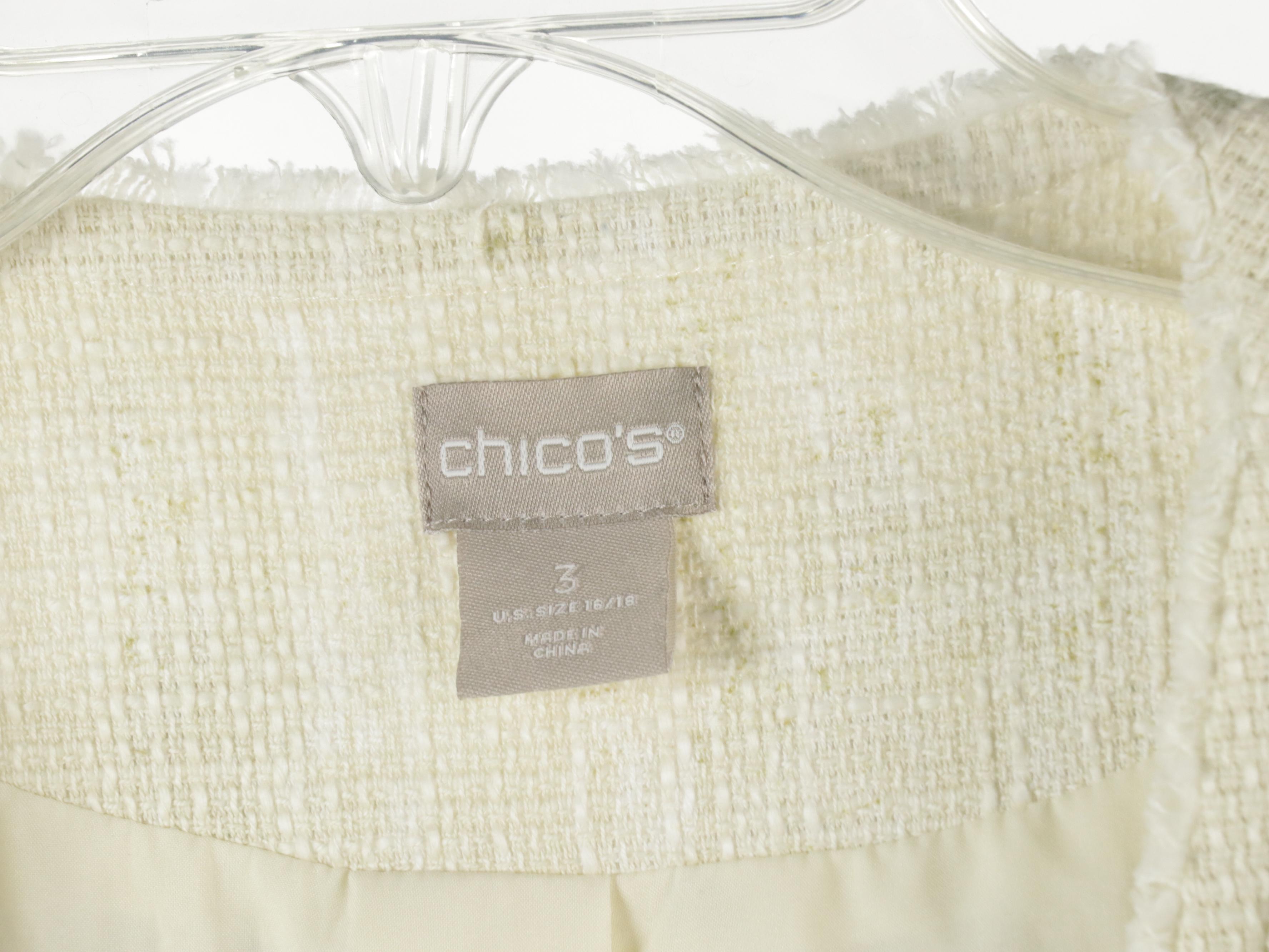 Chico's Bead Embellished Jacket, Sleeveless Tops, and Printed Top