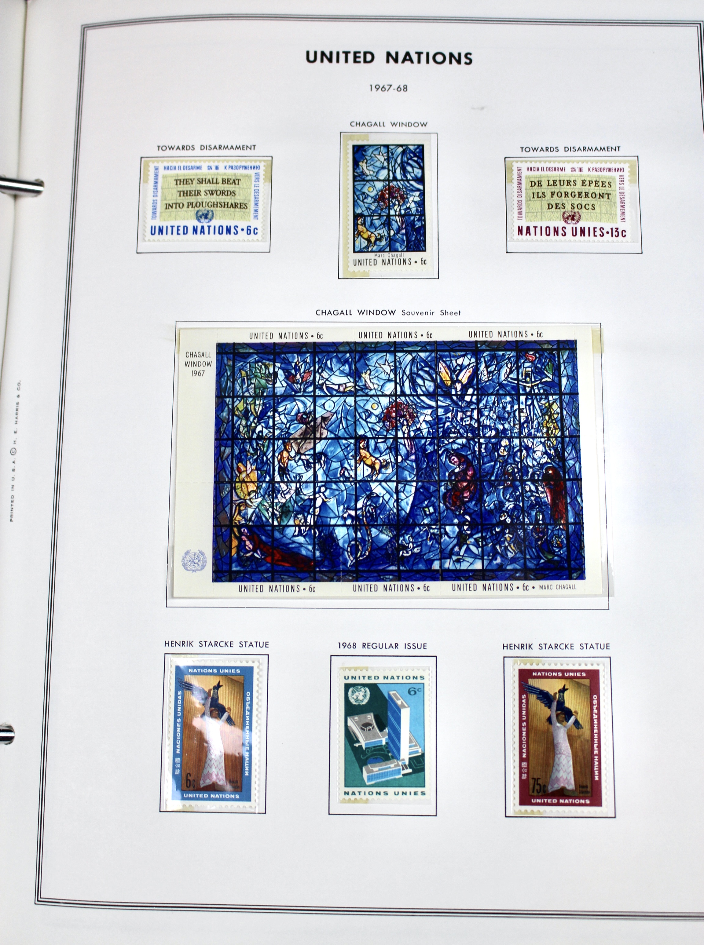 Mint Never Hinged U.N. Stamp Collection, 1951 to 1982