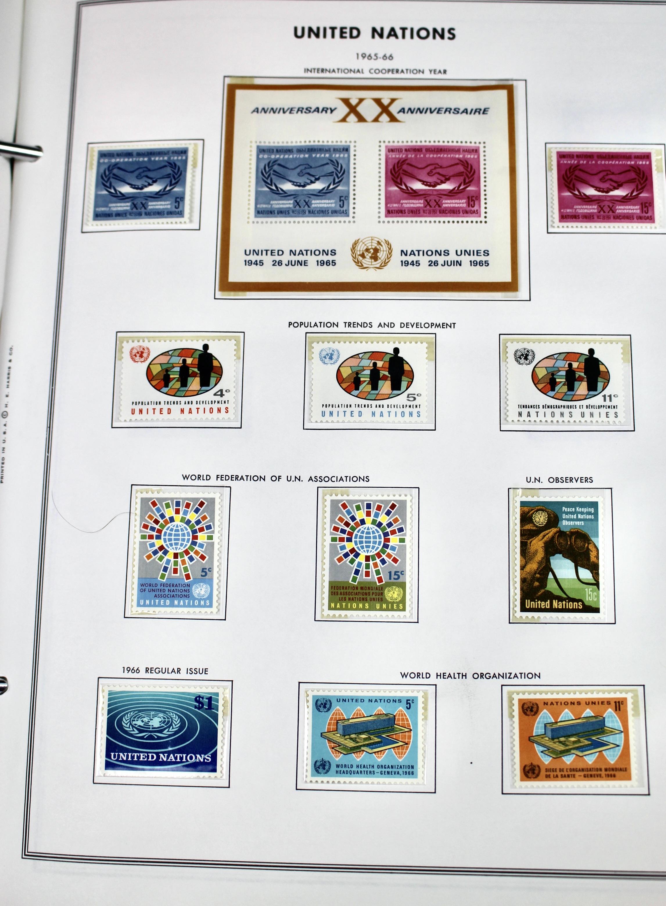 Mint Never Hinged U.N. Stamp Collection, 1951 to 1982