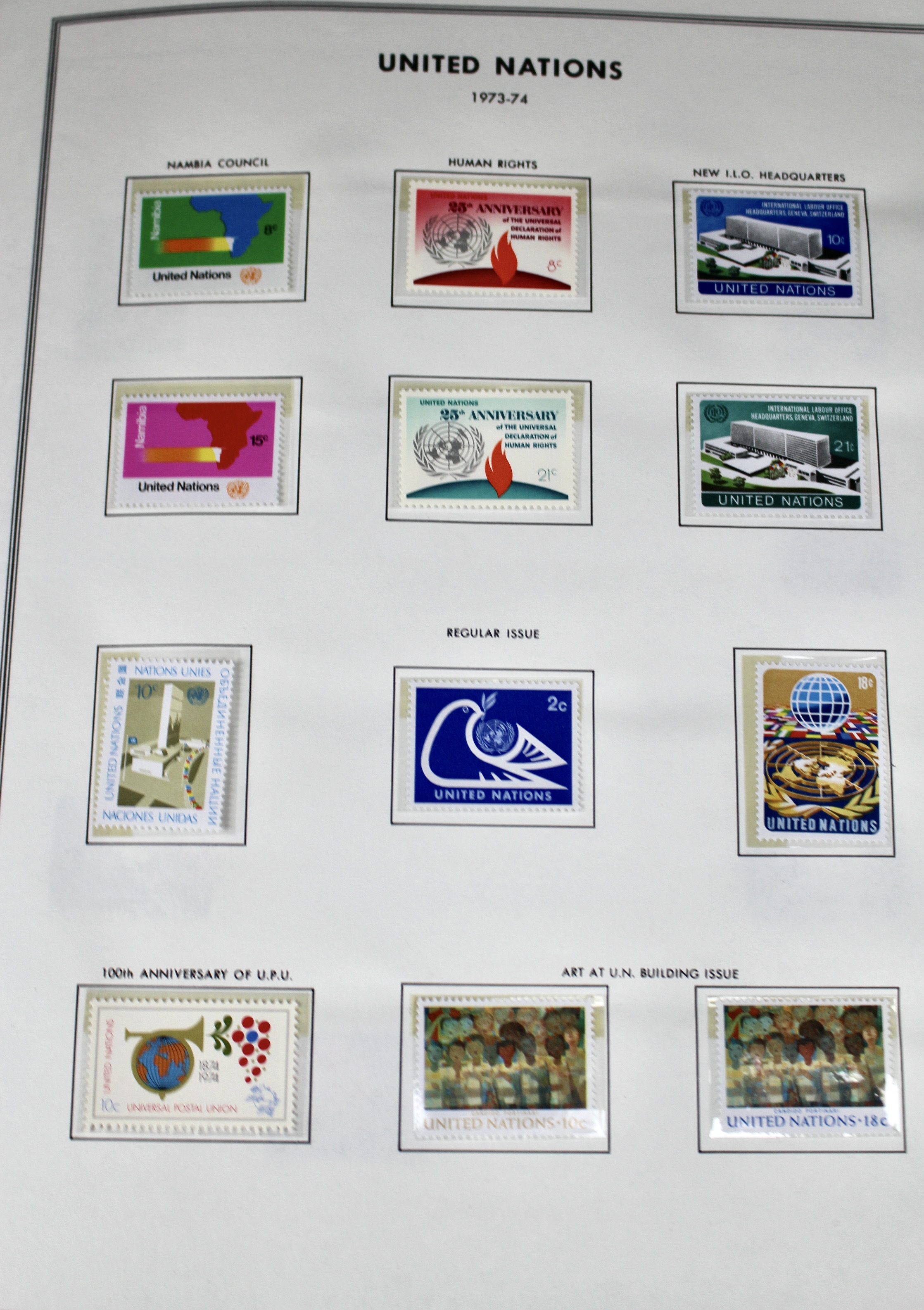 Mint Never Hinged U.N. Stamp Collection, 1951 to 1982