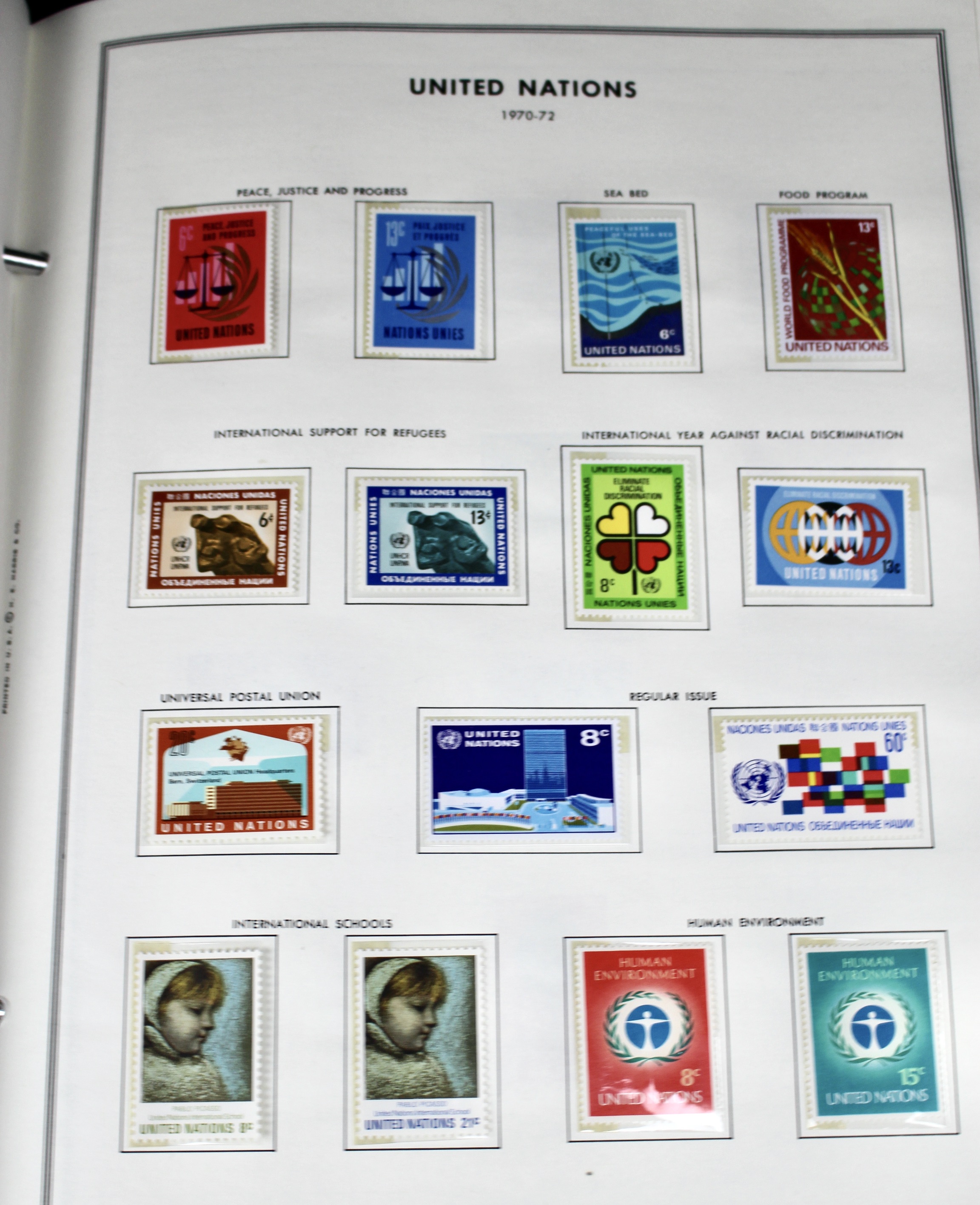 Mint Never Hinged U.N. Stamp Collection, 1951 to 1982