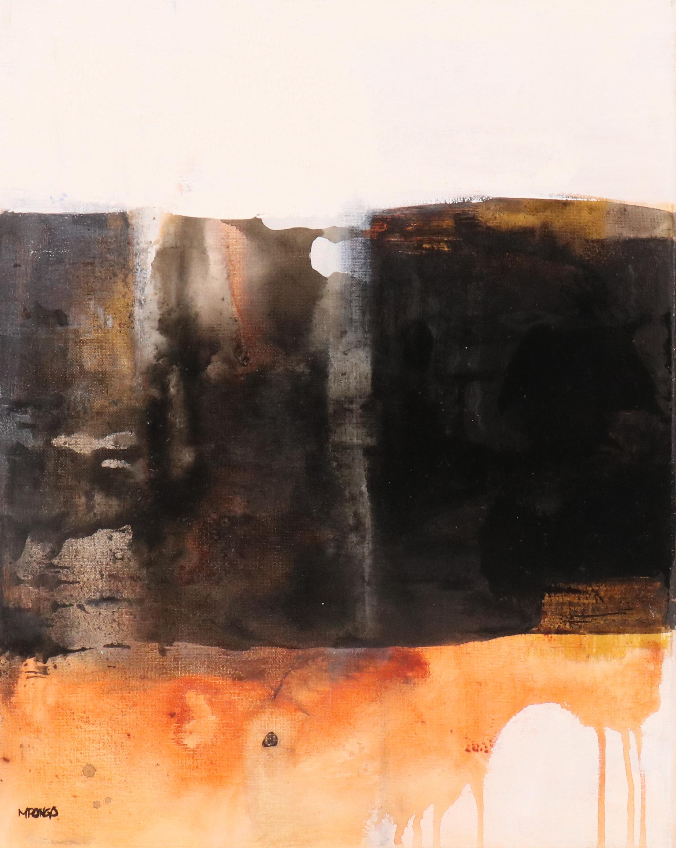 Milagros Pongo Abstract Mixed Media Painting "Minino," 21st Century