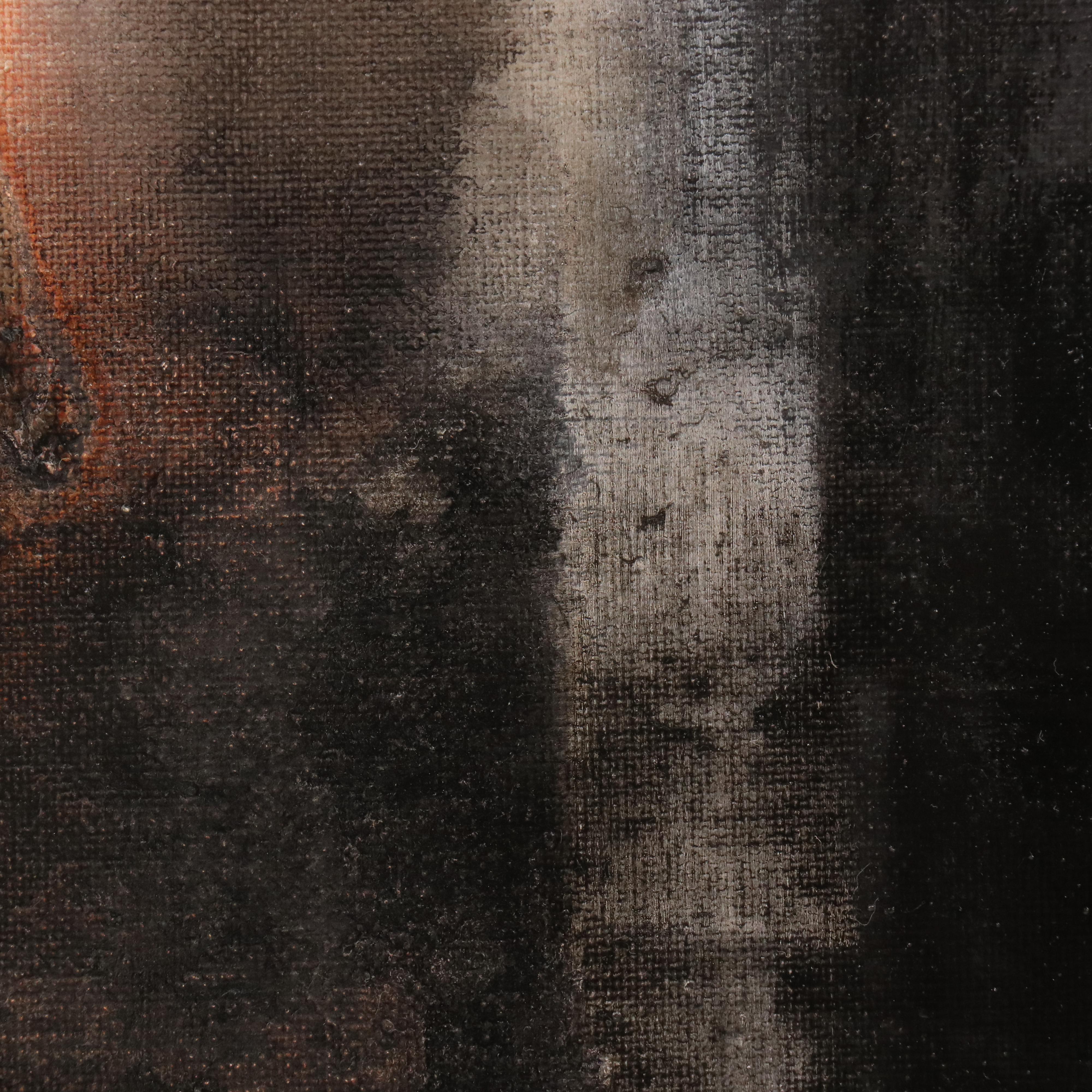 Milagros Pongo Abstract Mixed Media Painting "Minino," 21st Century