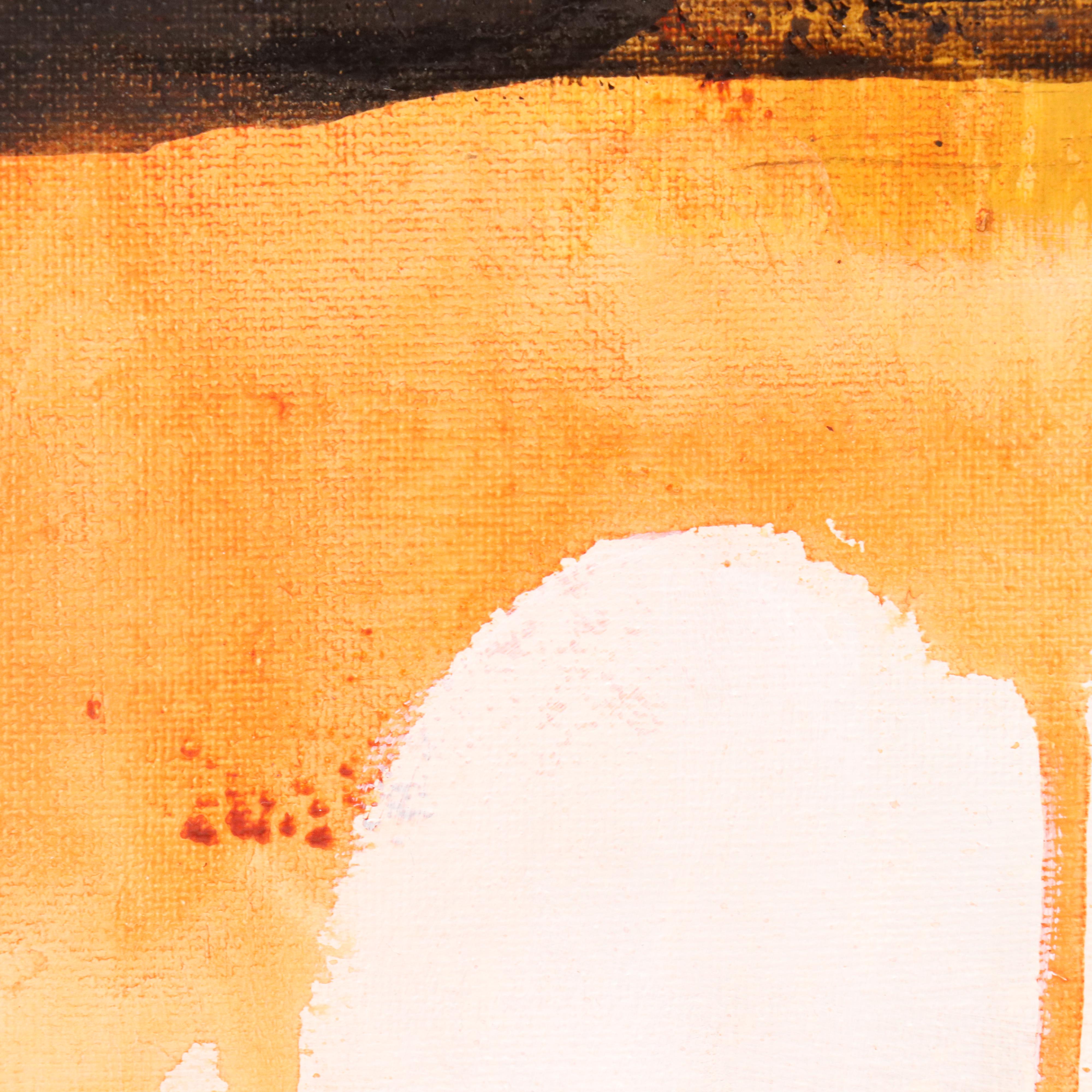 Milagros Pongo Abstract Mixed Media Painting "Minino," 21st Century