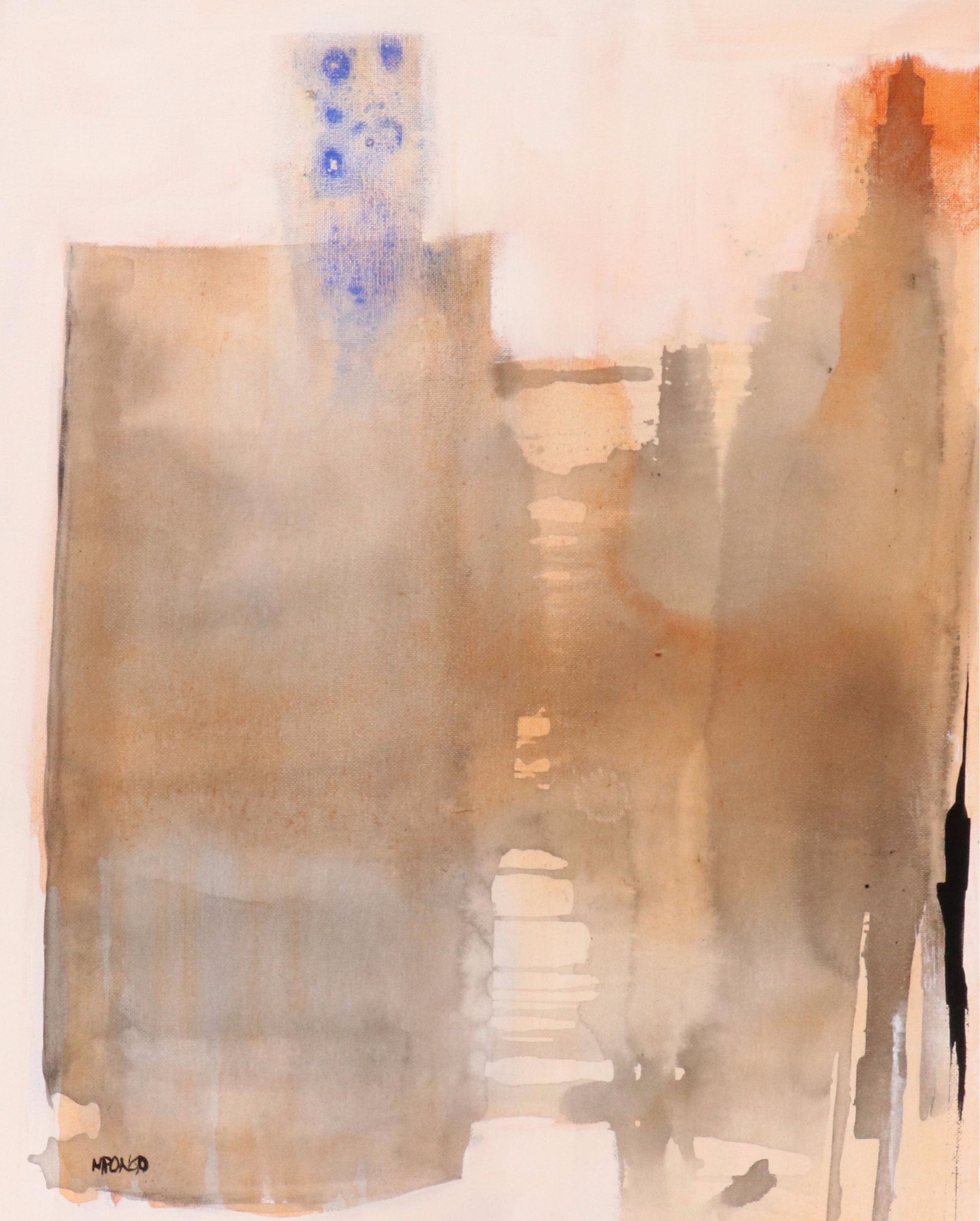 Milagros Pongo Abstract Mixed Media Painting, 21st Century