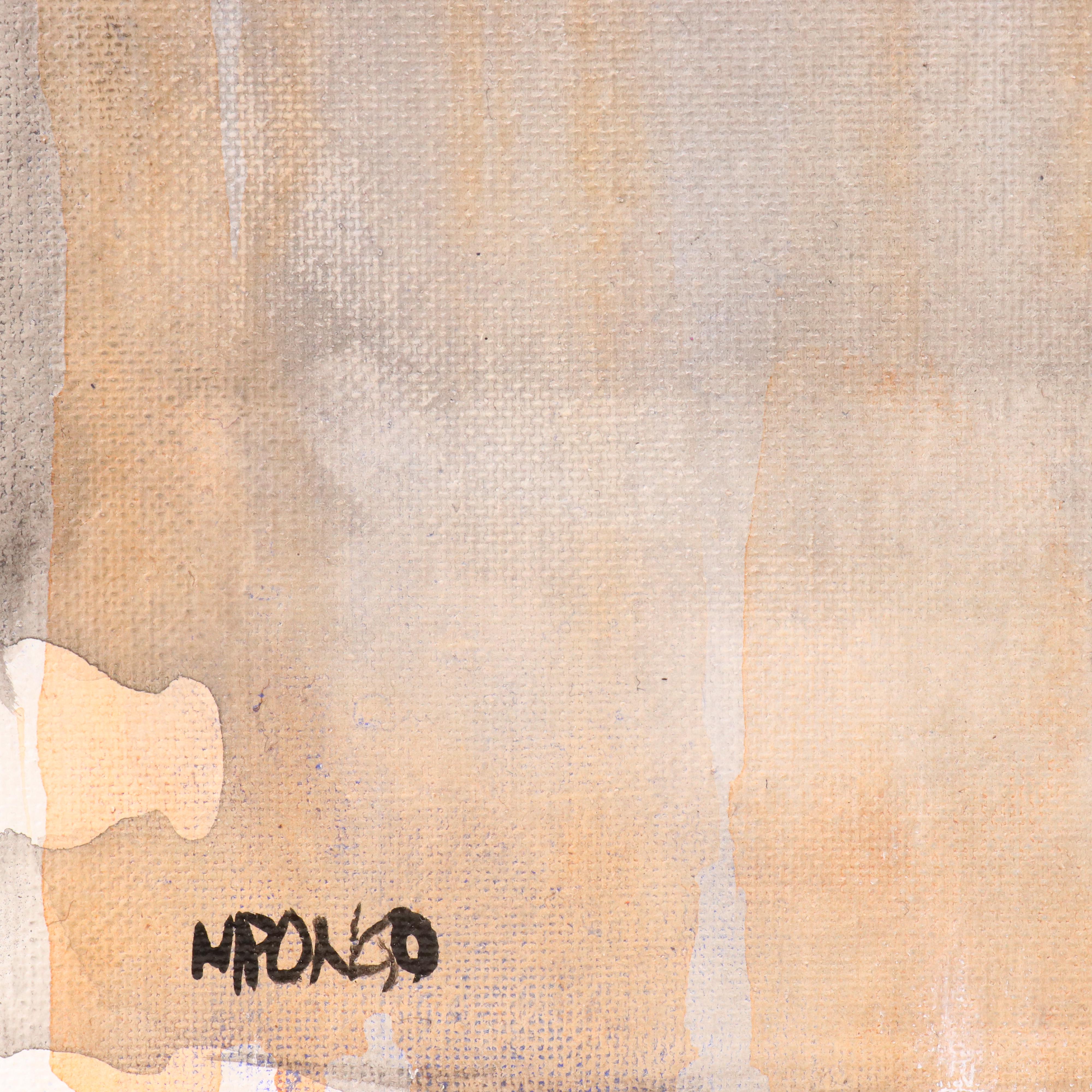 Milagros Pongo Abstract Mixed Media Painting, 21st Century