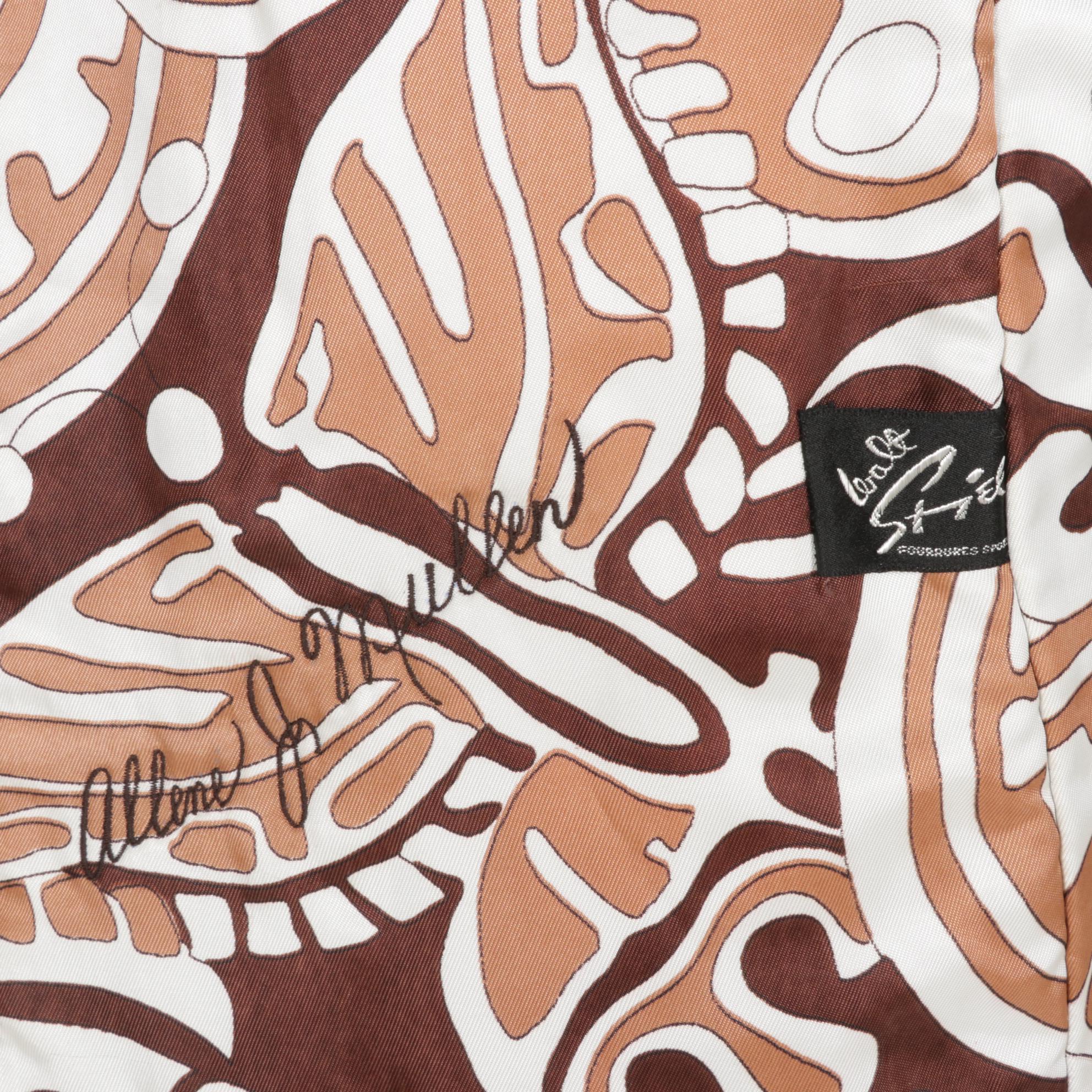 Striped Black and White Mink Fur Jacket with Two-Way Zippers by I. Magnin & Co.