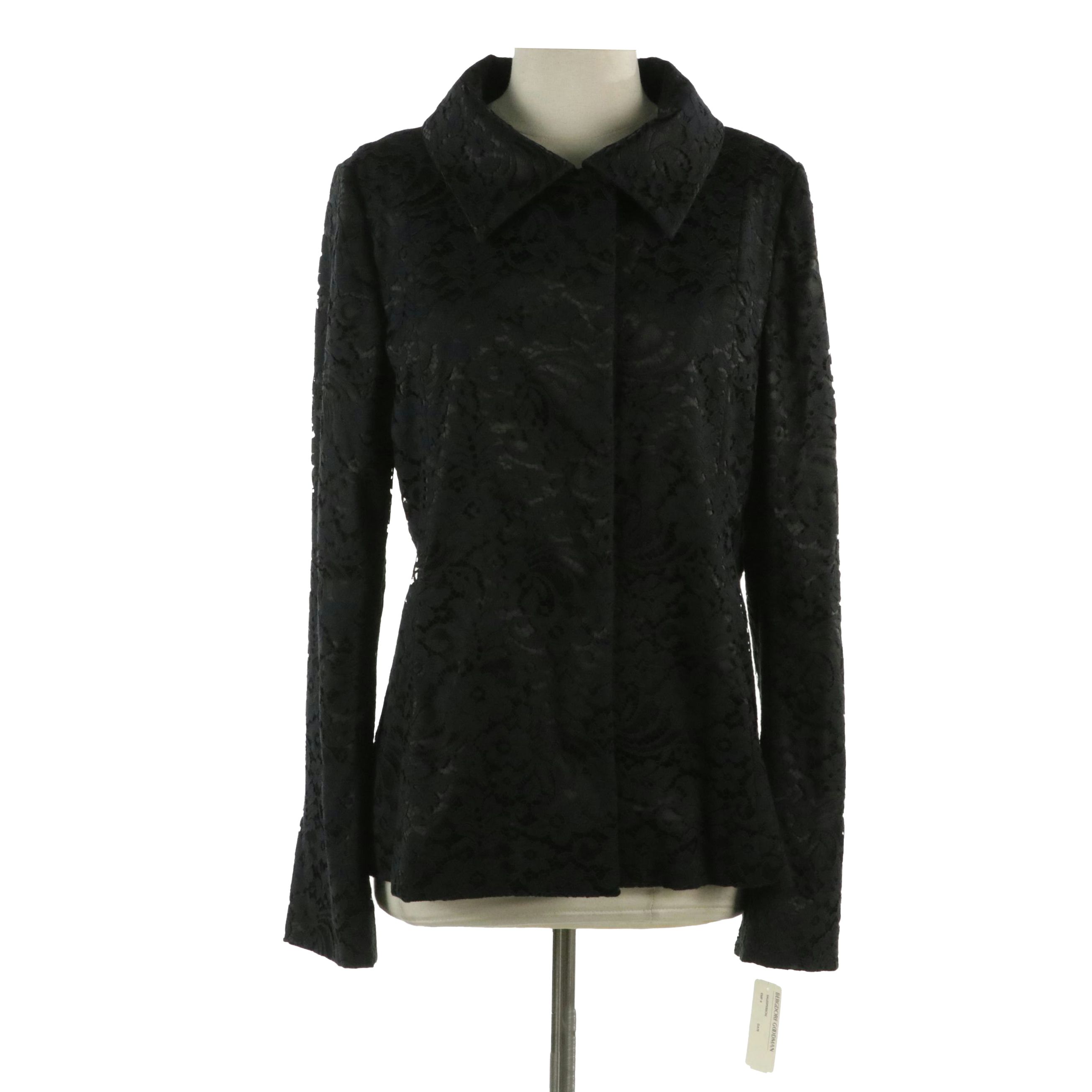 Dolce & Gabbana Snap-Front Blazer in Floral Cotton Lace