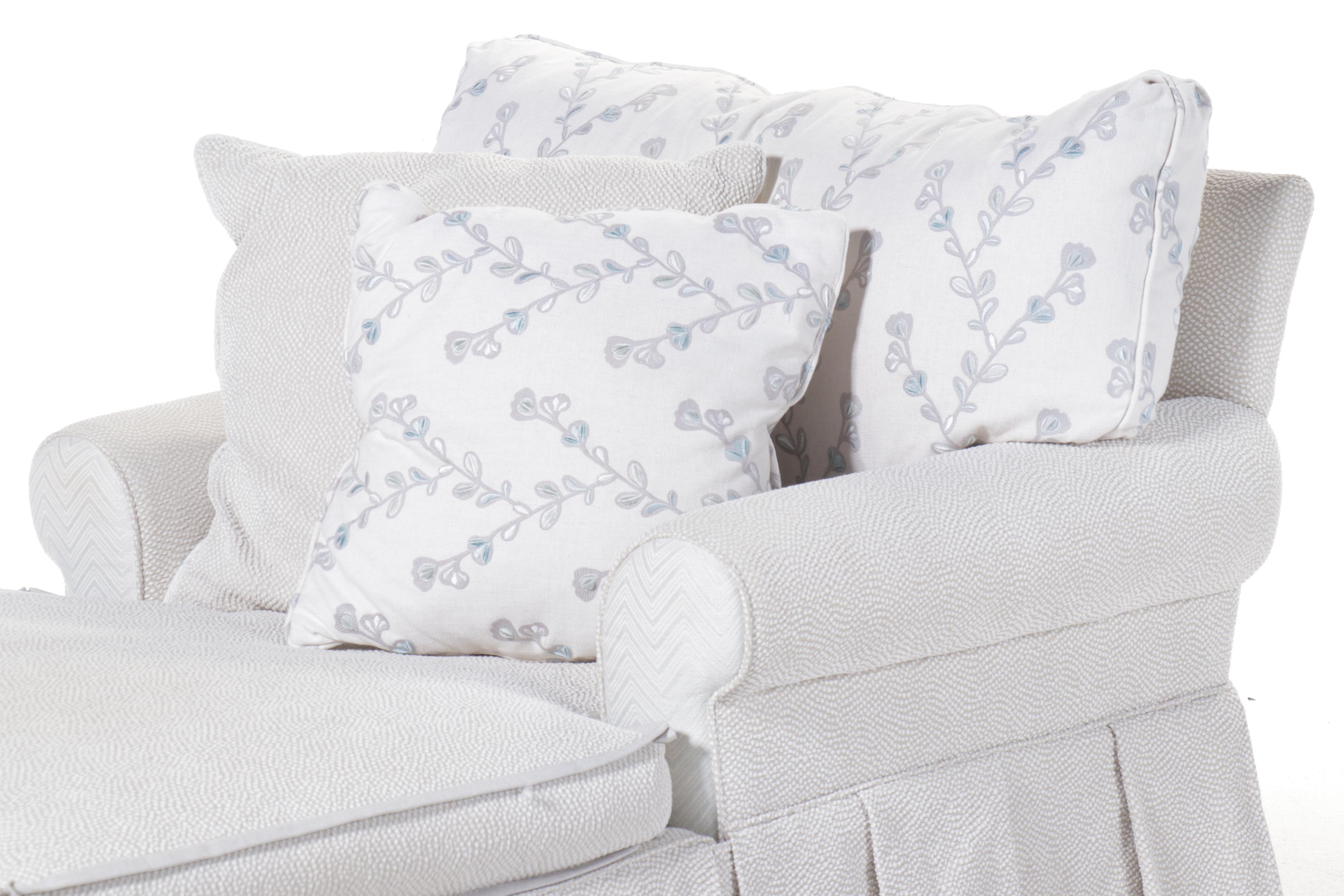 Chenille Upholstered Chaise Lounge