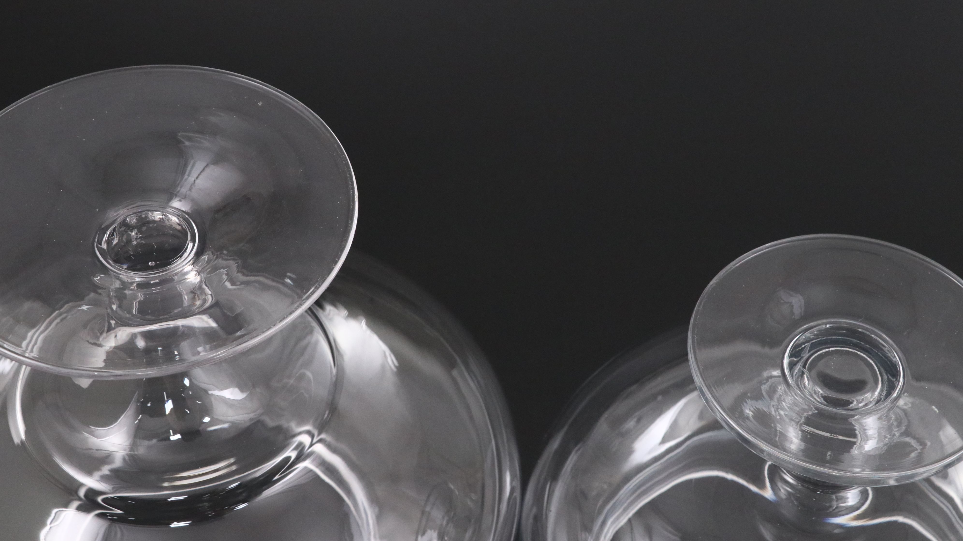Three Clear Glass Apothecary Style Lidded Jars