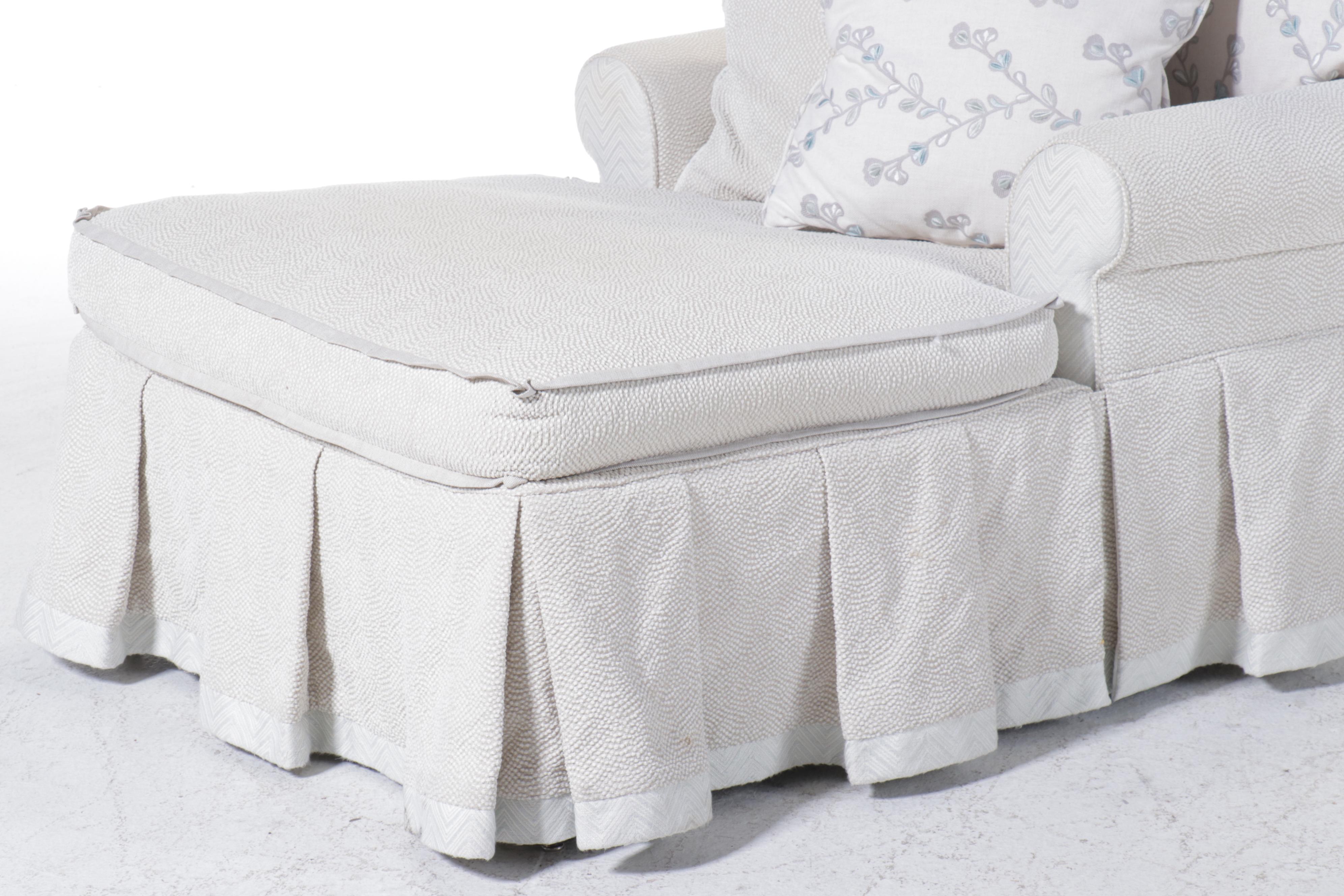 Chenille Upholstered Chaise Lounge