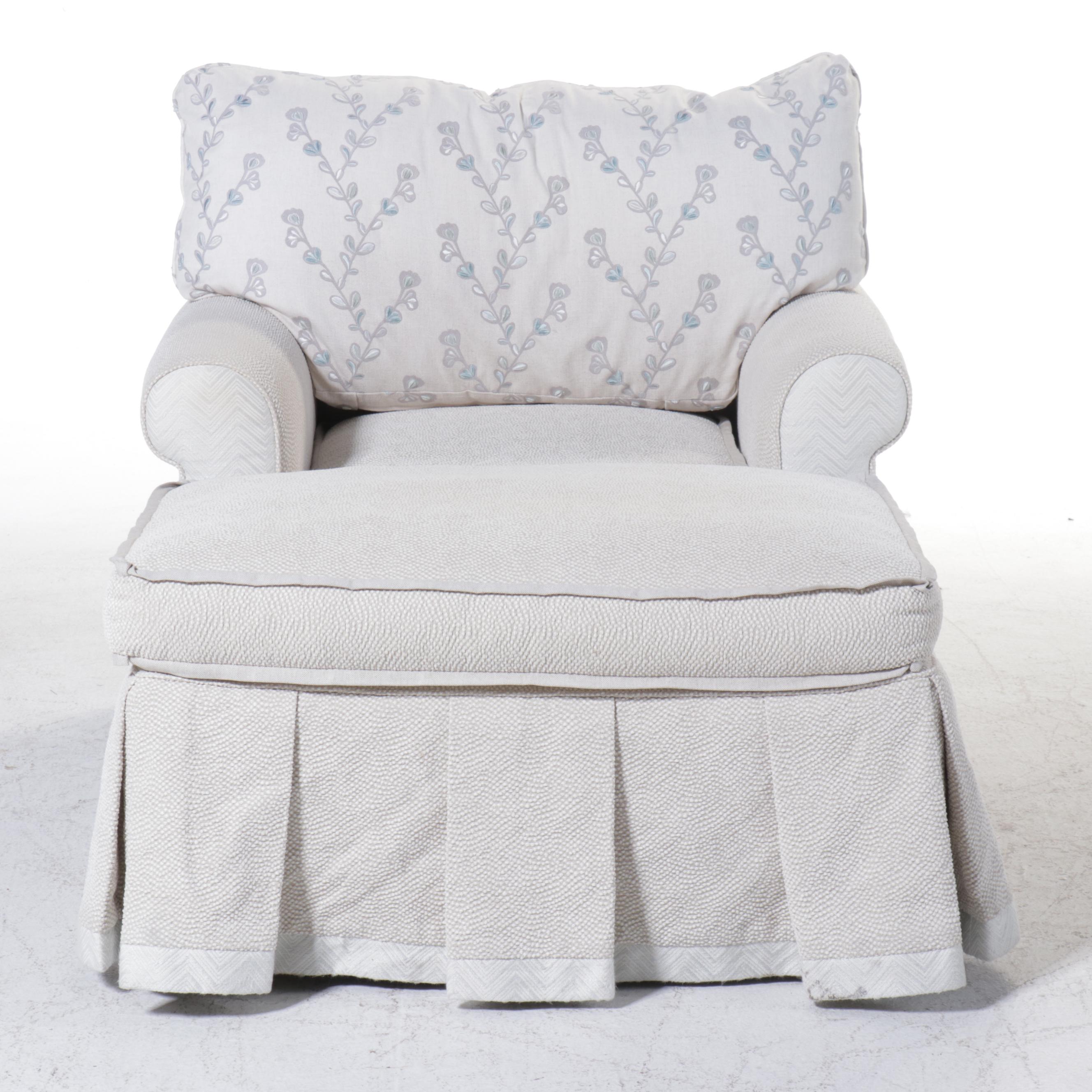 Chenille Upholstered Chaise Lounge