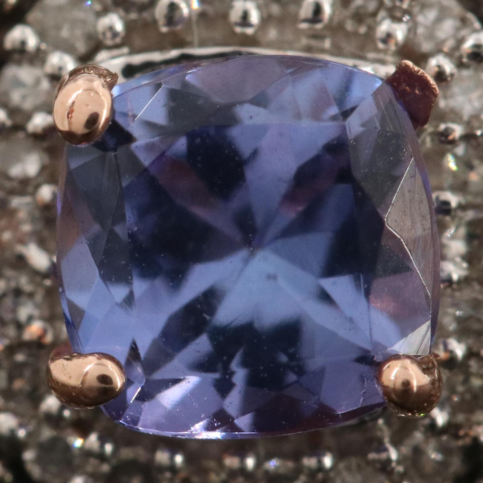 14K Rose Gold Tanzanite and Diamond Ring Featuring Fancy Brown