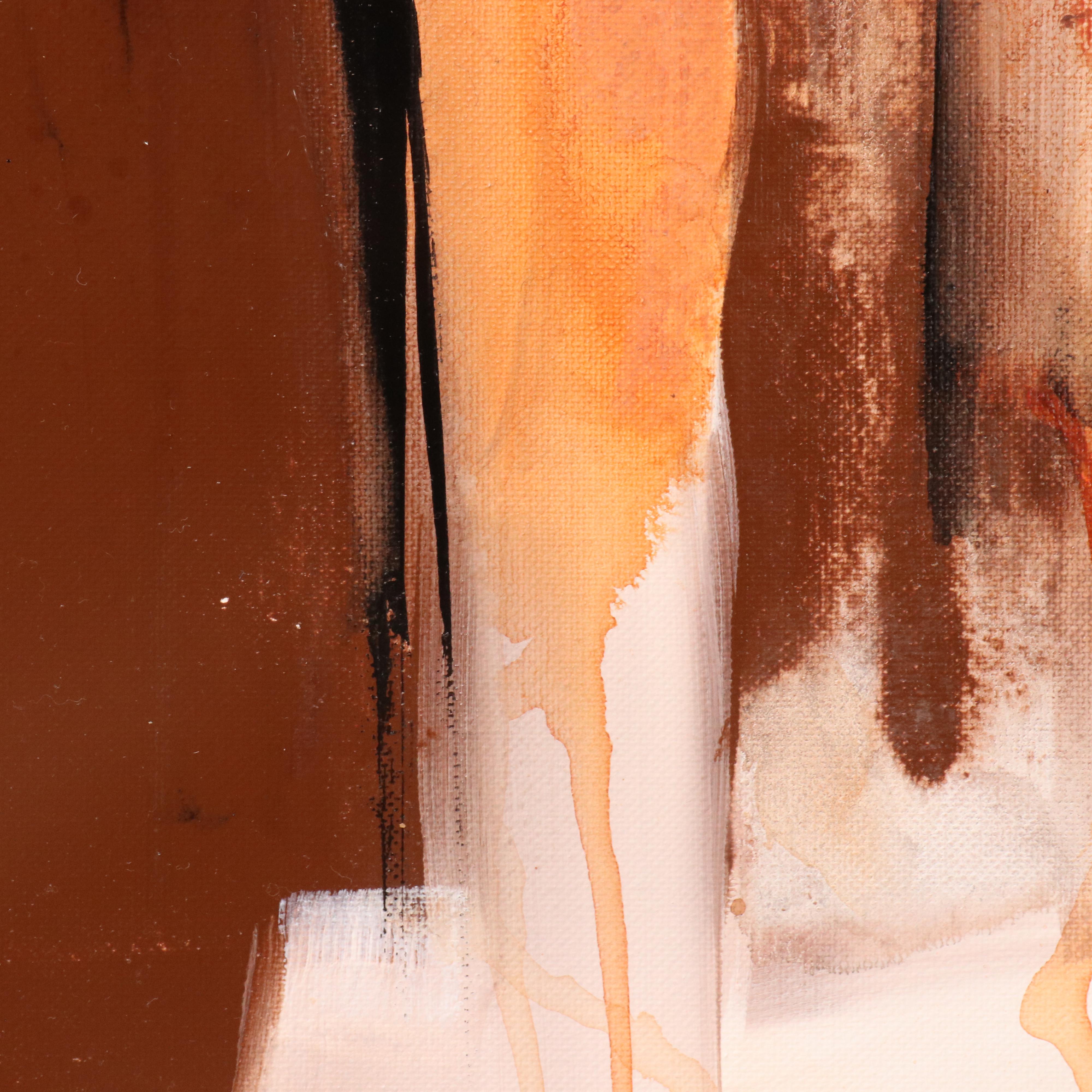 Milagros Pongo Abstract Mixed Media Painting "Minimalism," 21st Century