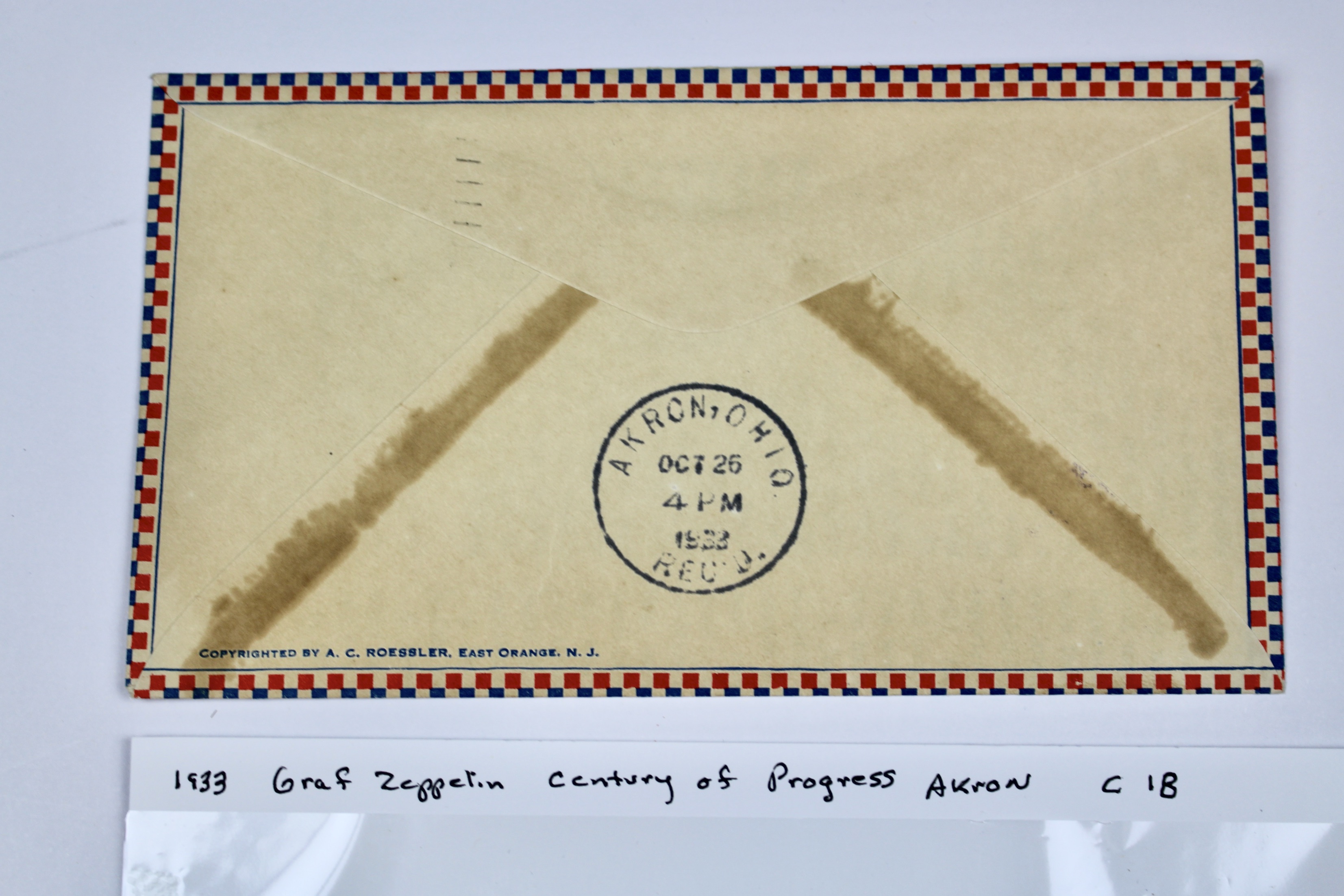 1933 Graf Zeppelin Postal Cover, Century of Progress