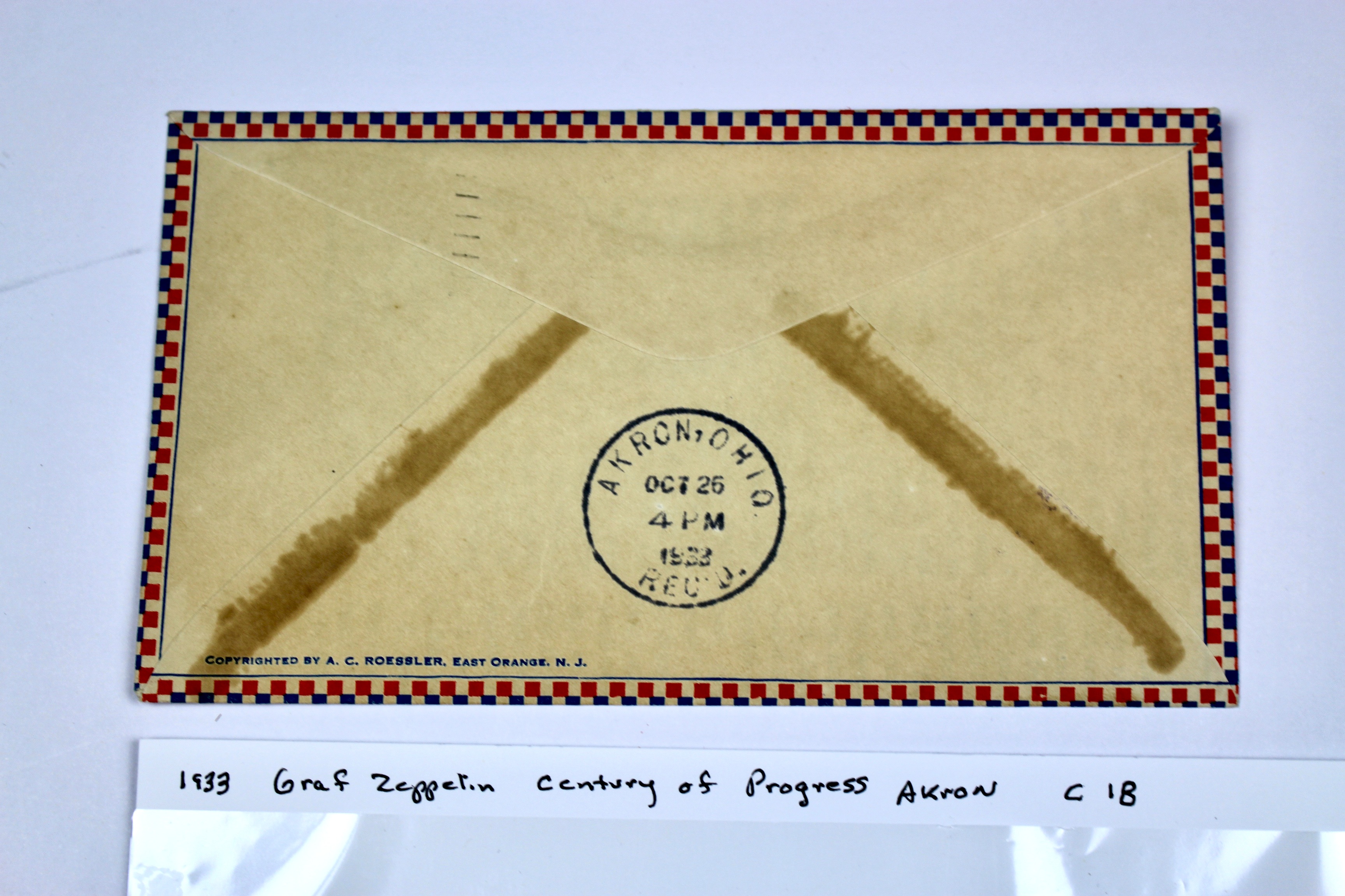 1933 Graf Zeppelin Postal Cover, Century of Progress