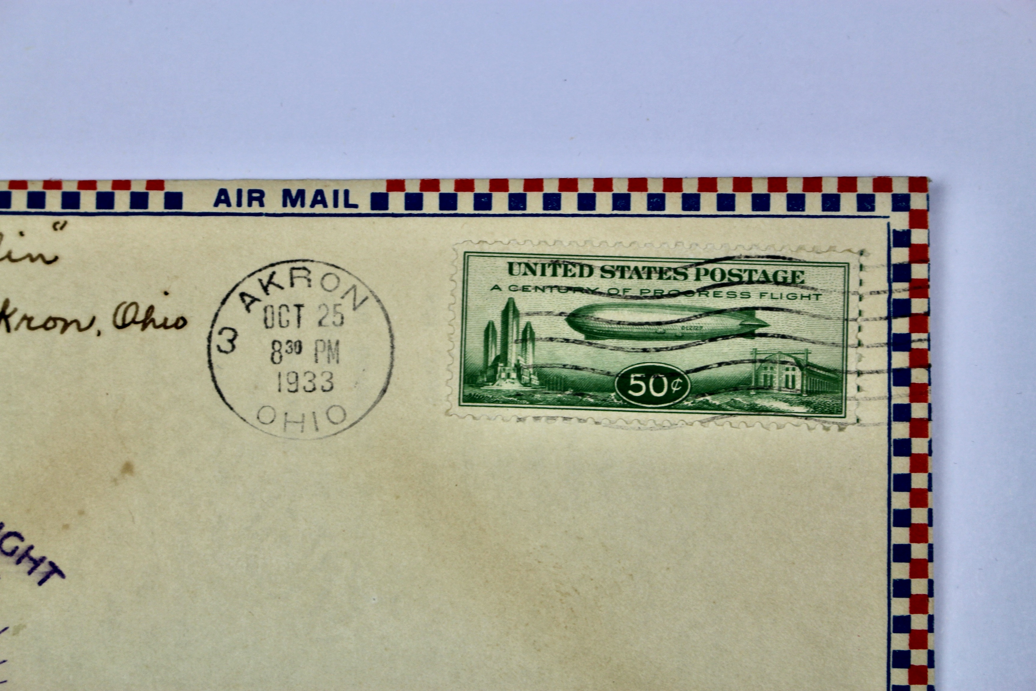 1933 Graf Zeppelin Postal Cover, Century of Progress