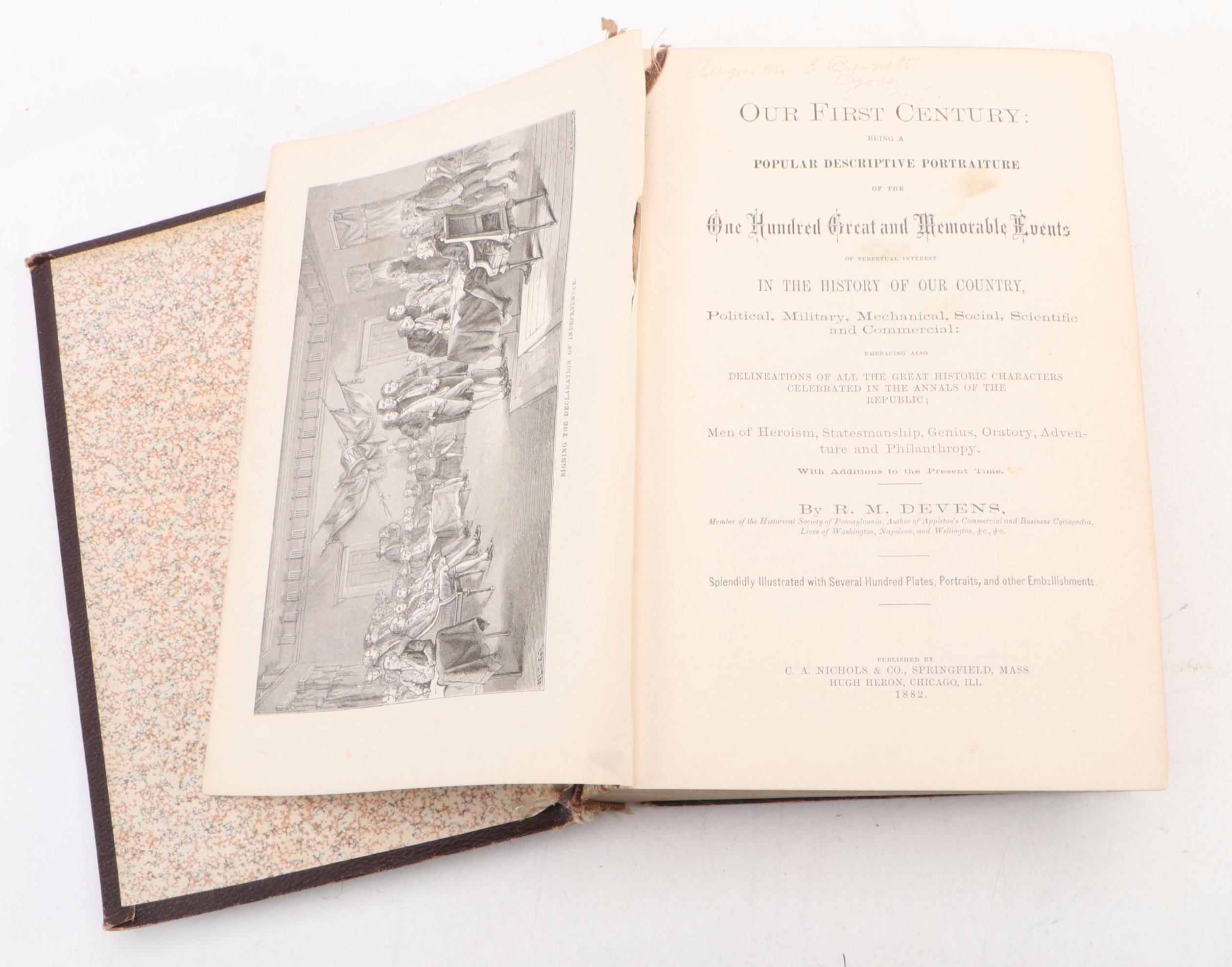 Illustrated "Our First Century" by R. M. Devens, 1882