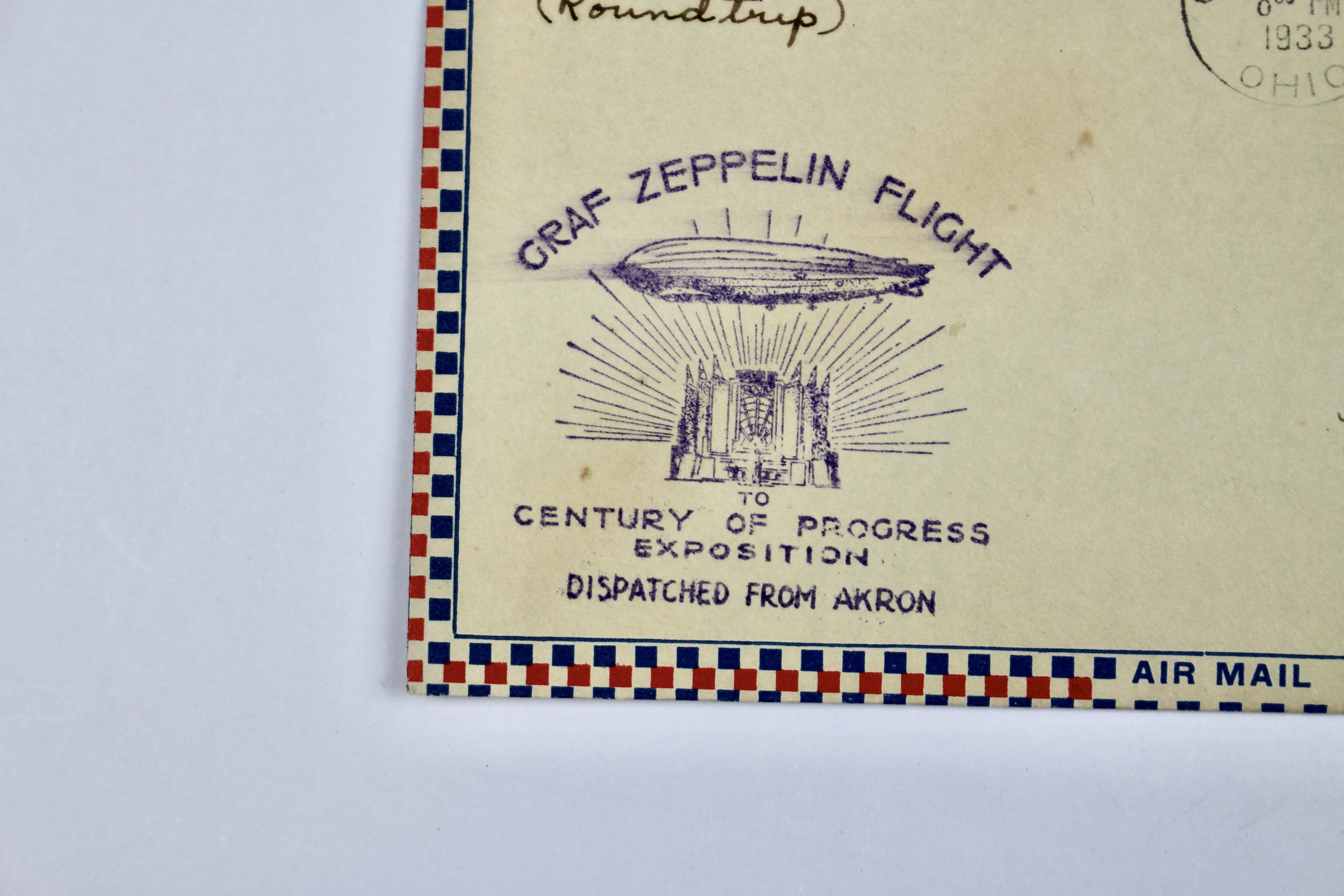1933 Graf Zeppelin Postal Cover, Century of Progress