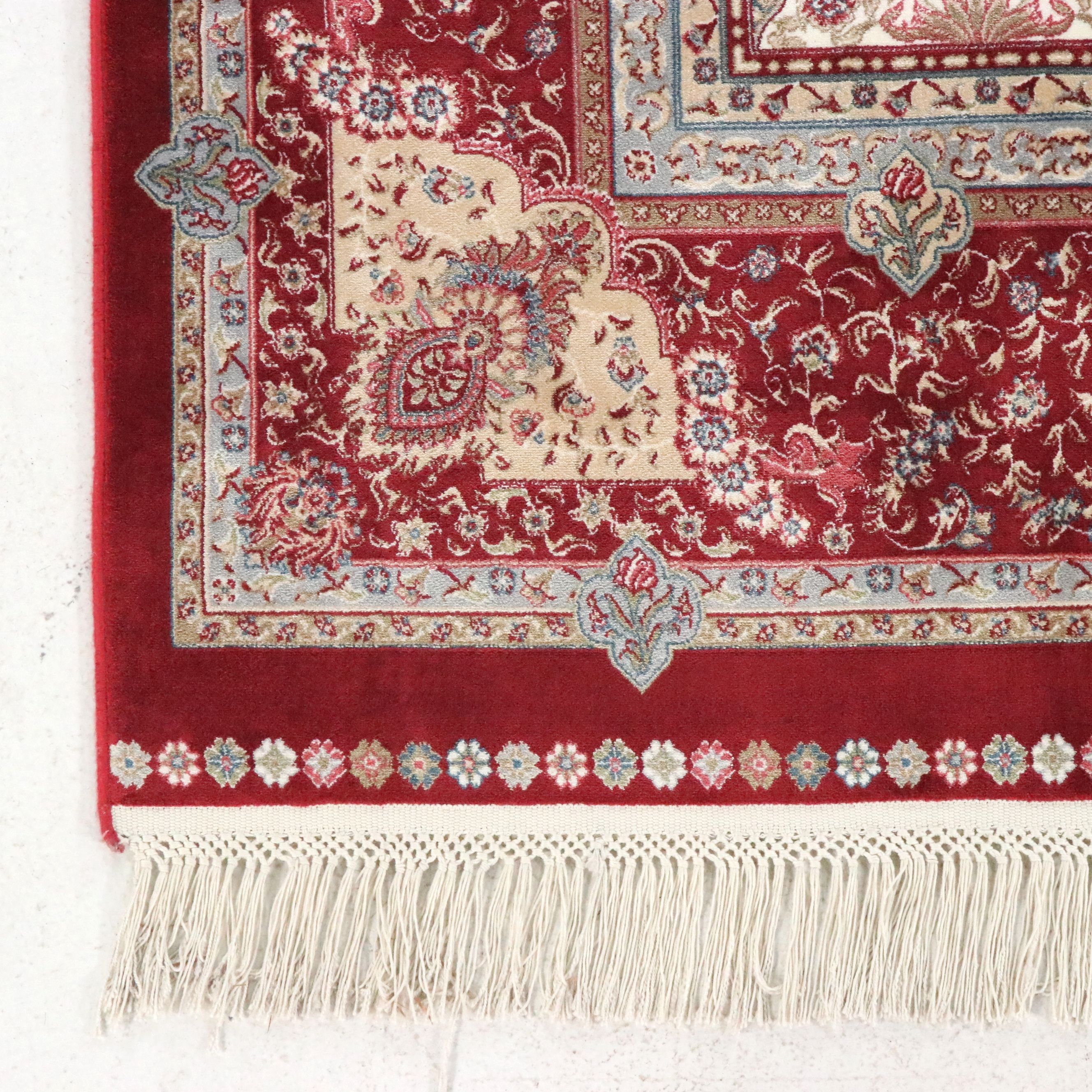 5'1 x 8'1 Hand-Knotted Signed Turkish Ghiordes Silk Area Rug