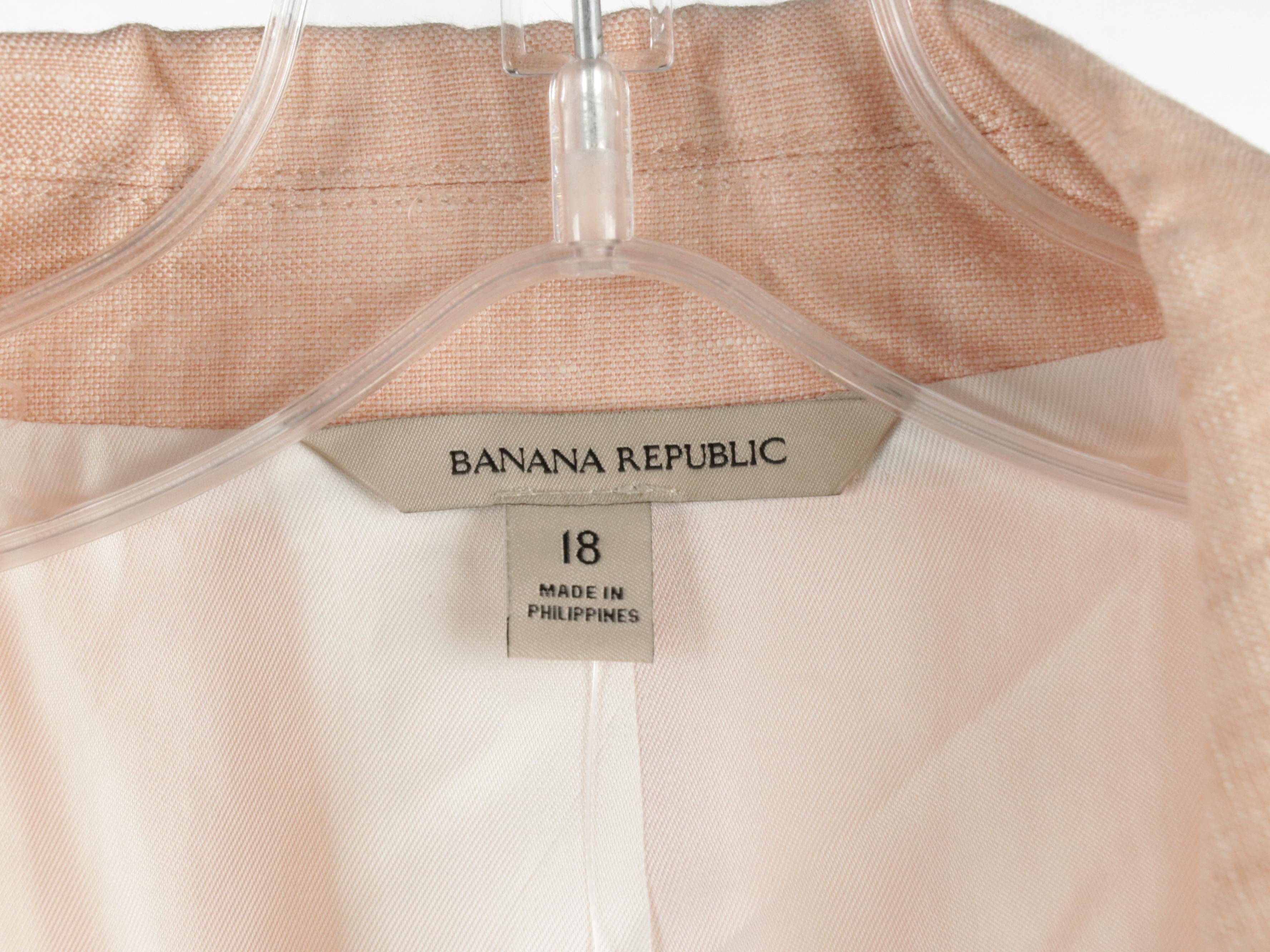 Banana Republic Linen Blazer, Cotton Denim Zip Jacket & Blouse With Chico's Top