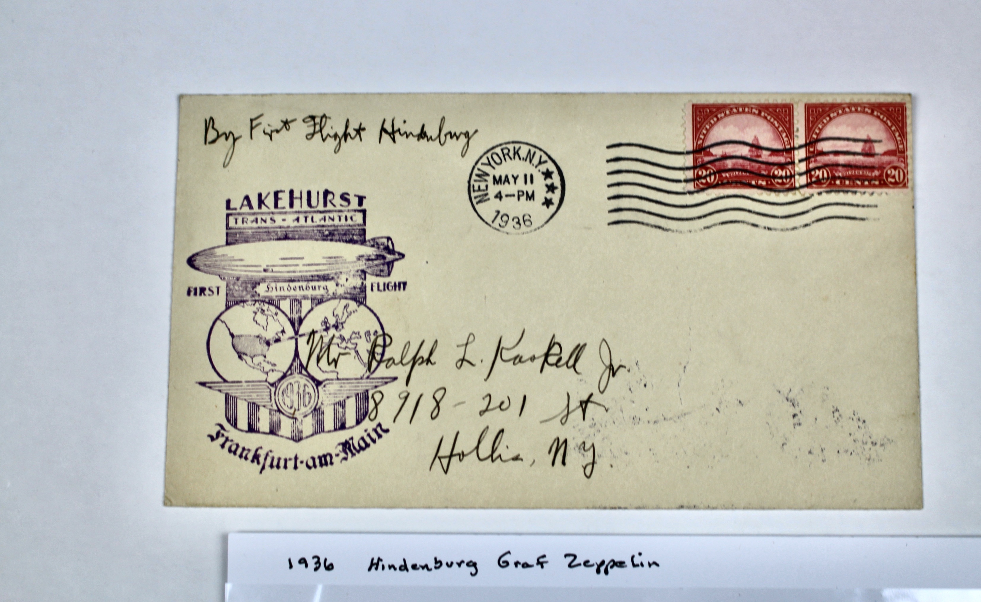 1936 Hindenburg Graf Zeppelin Postal Cover