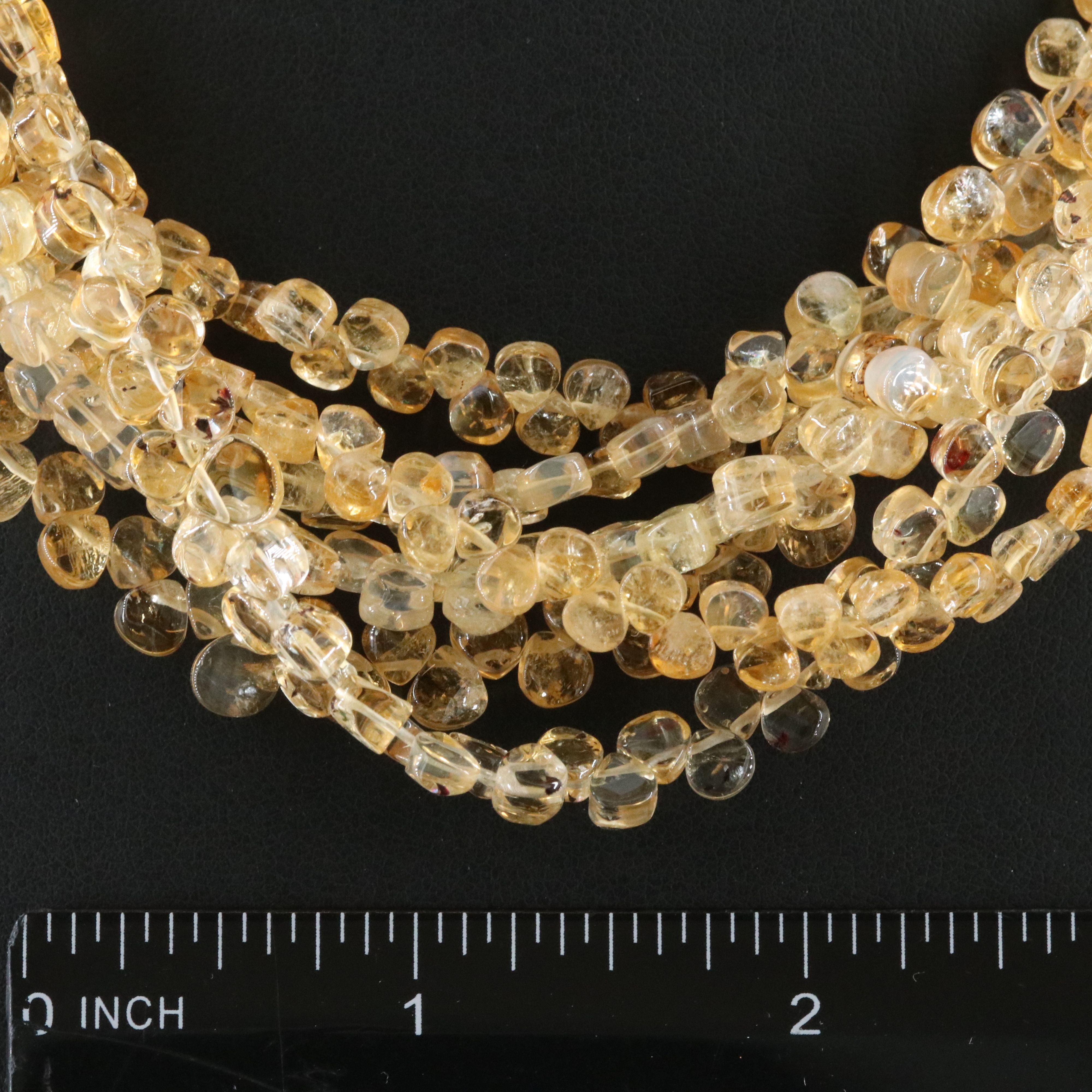 Multi Strand Citrine Necklace with Sterling Clasp
