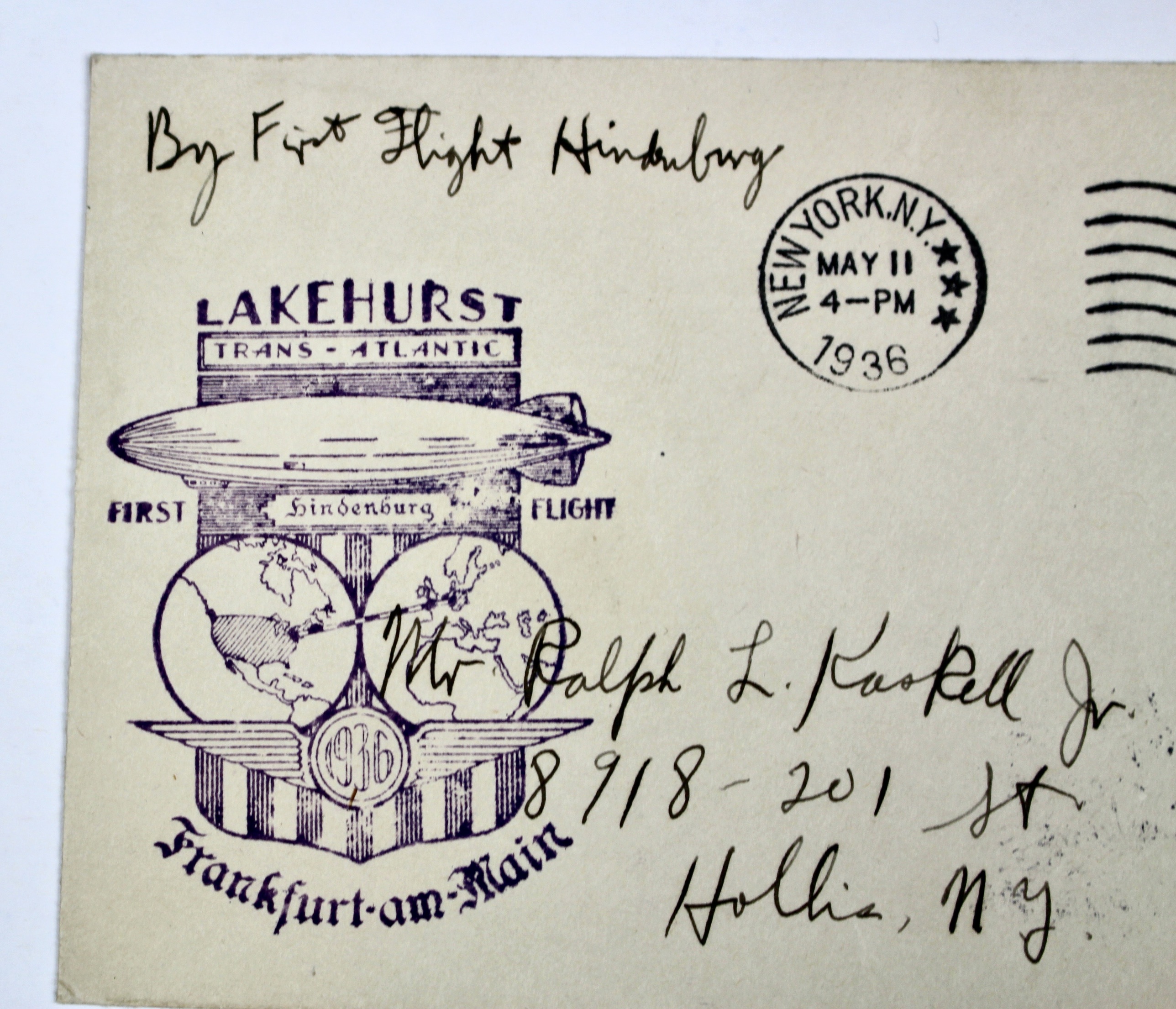 1936 Hindenburg Graf Zeppelin Postal Cover