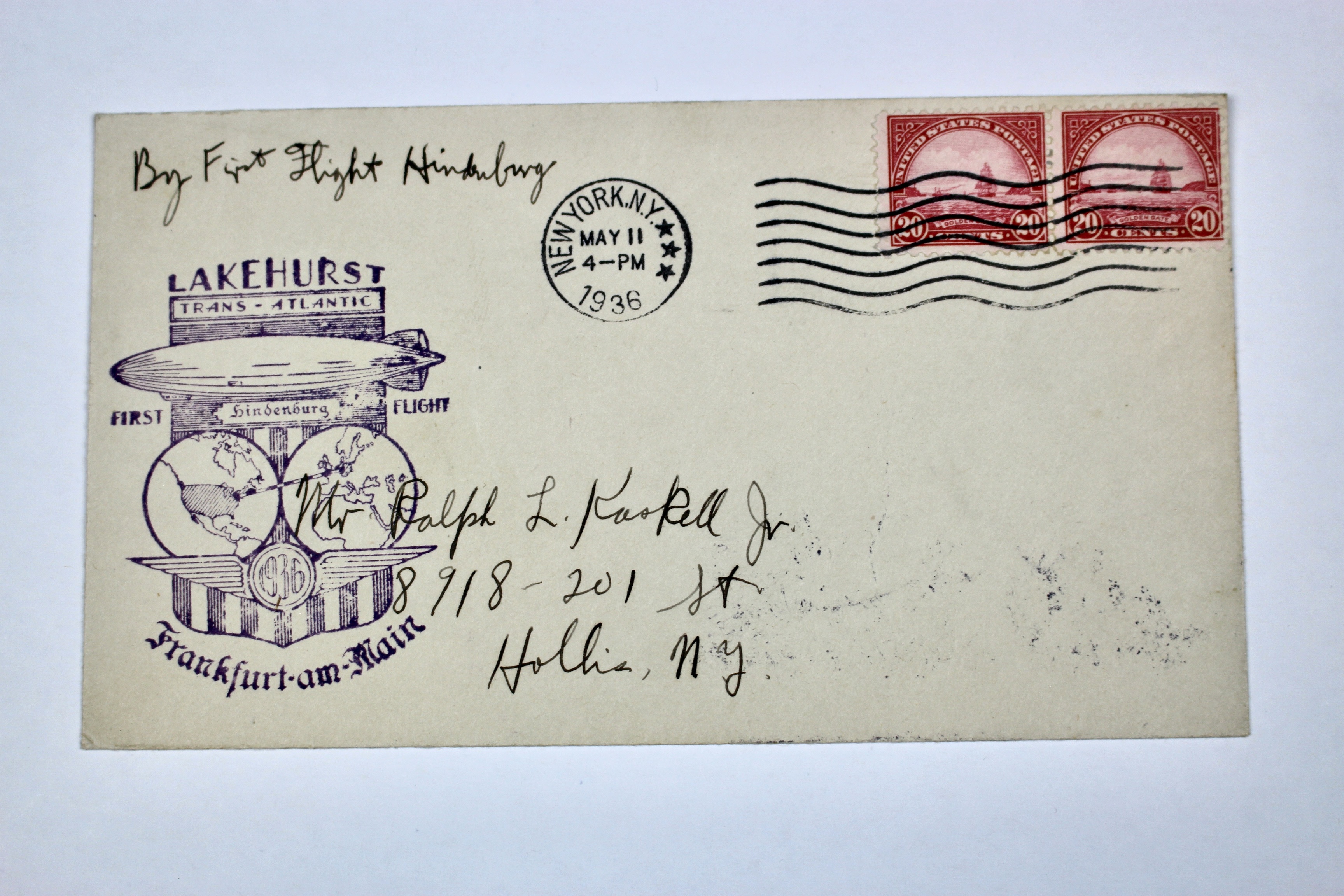 1936 Hindenburg Graf Zeppelin Postal Cover
